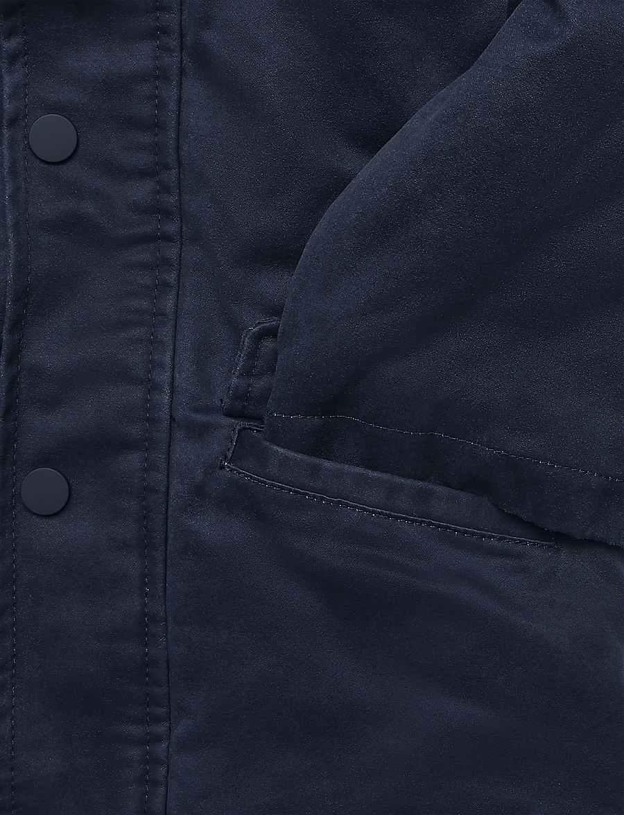 Mango - Waxed jacket with hood - regnjackor - navy - 3