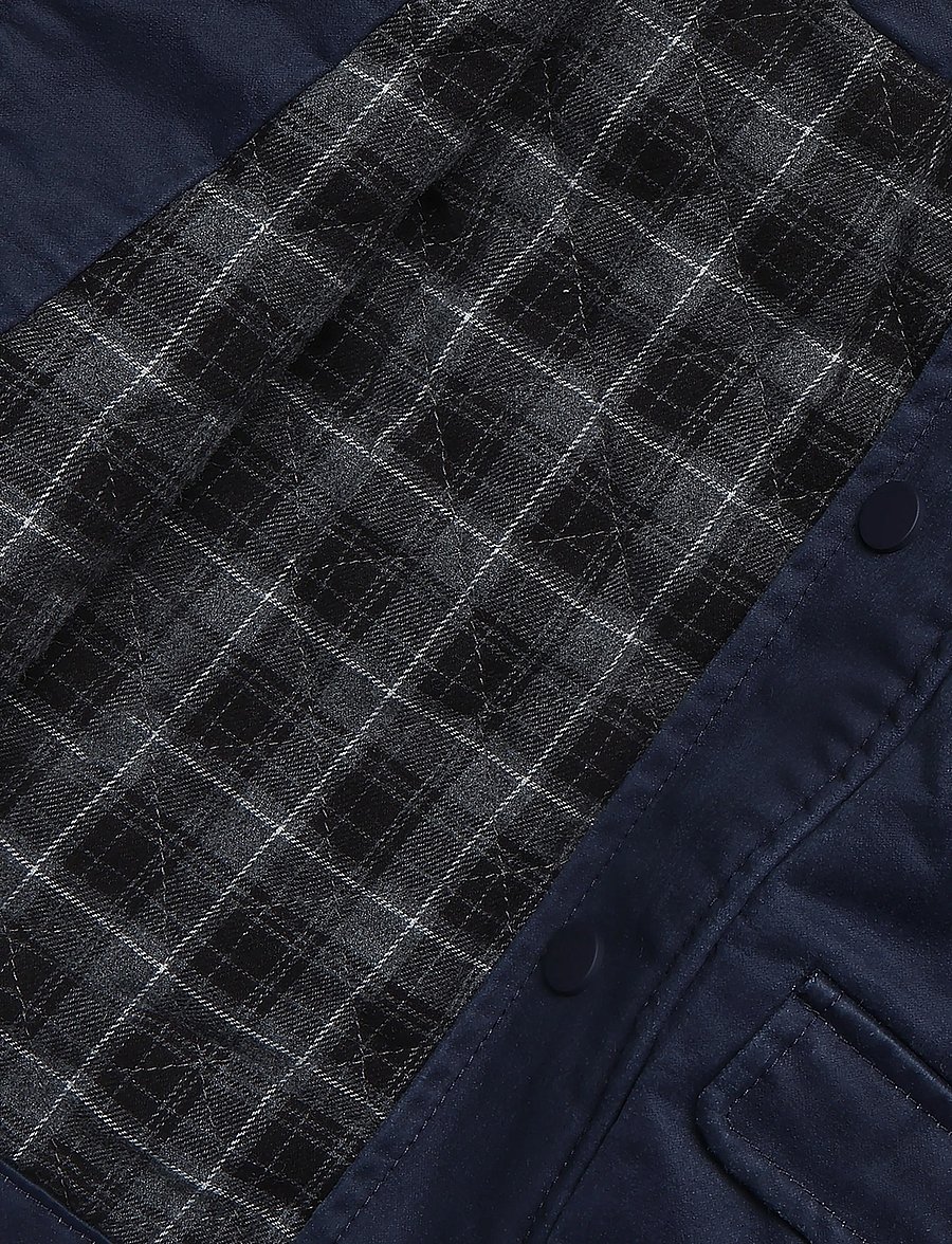 Mango - Waxed jacket with hood - regnjackor - navy - 4