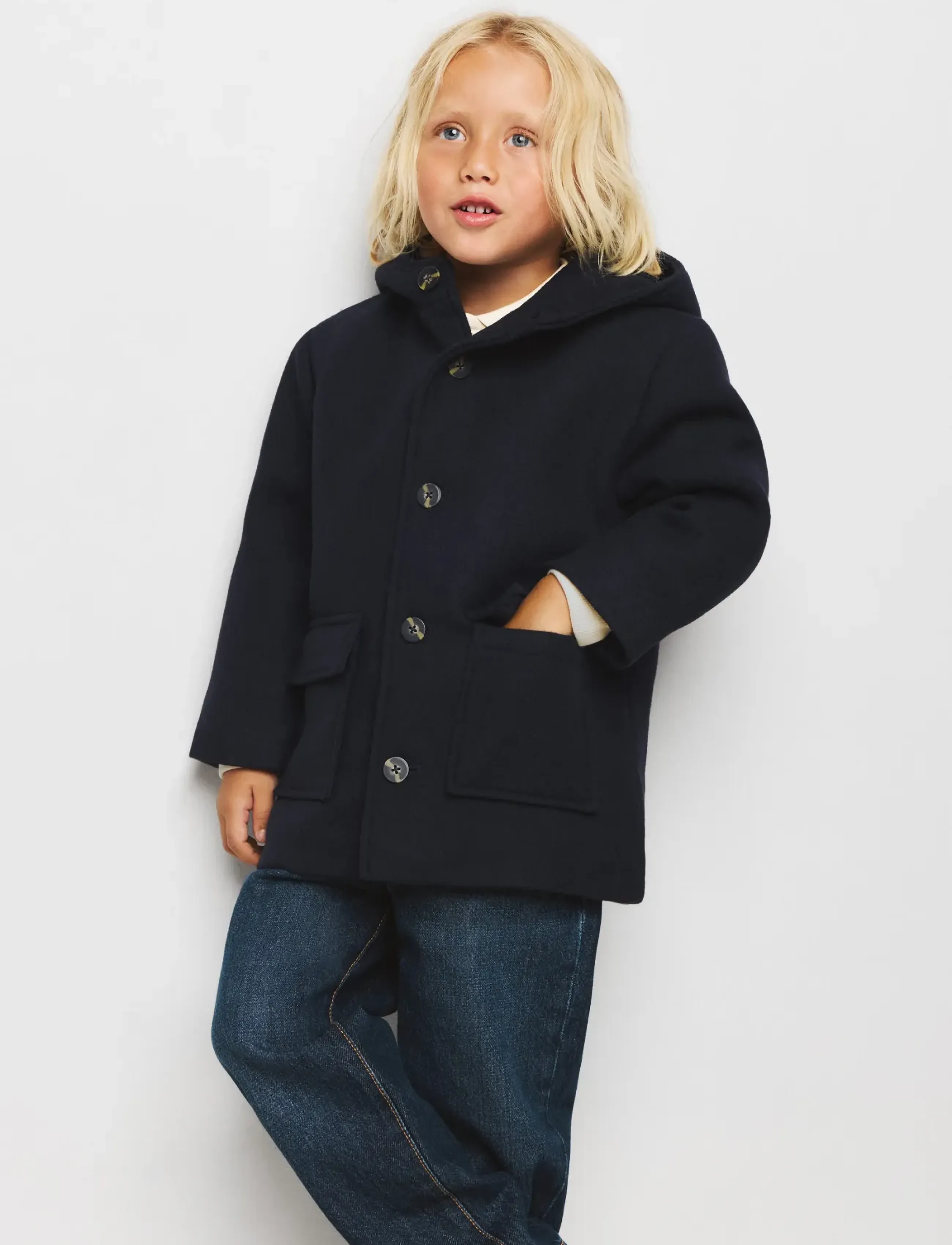 Mango Wool blend overcoat - Mango - NAVY / navy