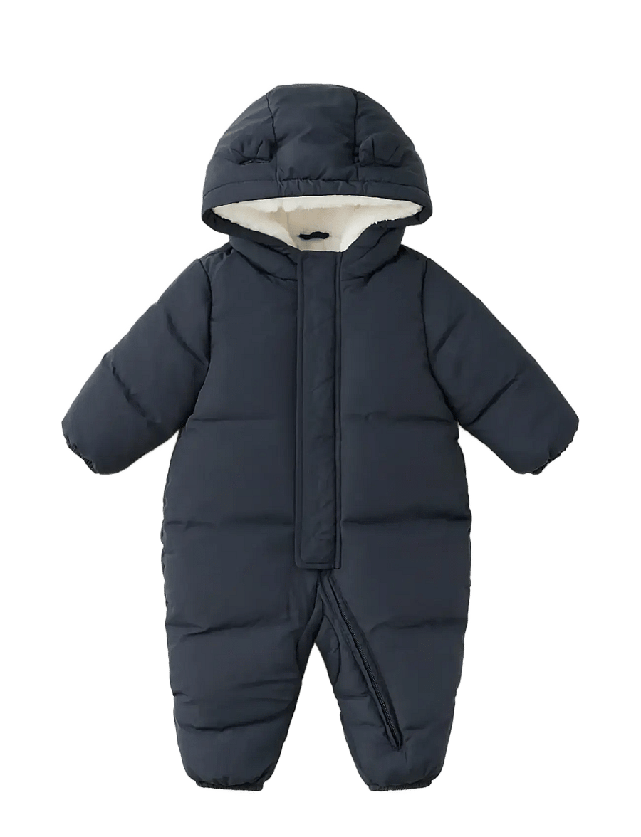 Mango - Quilted hoodie with ear details - termooveraller - navy - 0