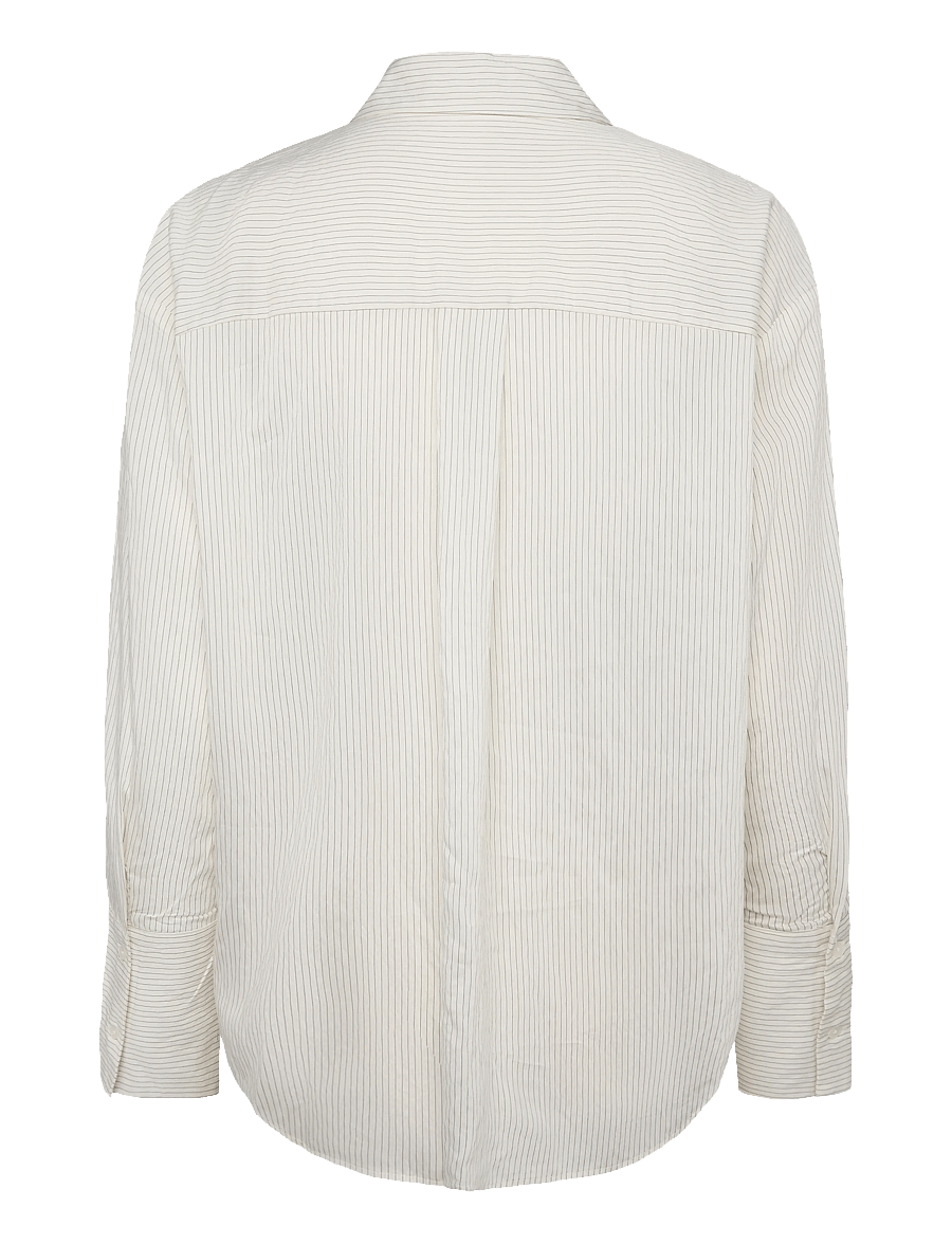 Mango - Flower embroidered striped shirt - langermede skjorter - natural white - 2