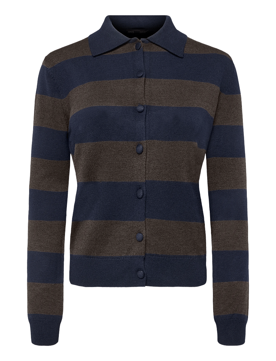 Mango - Cardigan with buttons and lapel collar - cardigans - brown - 0