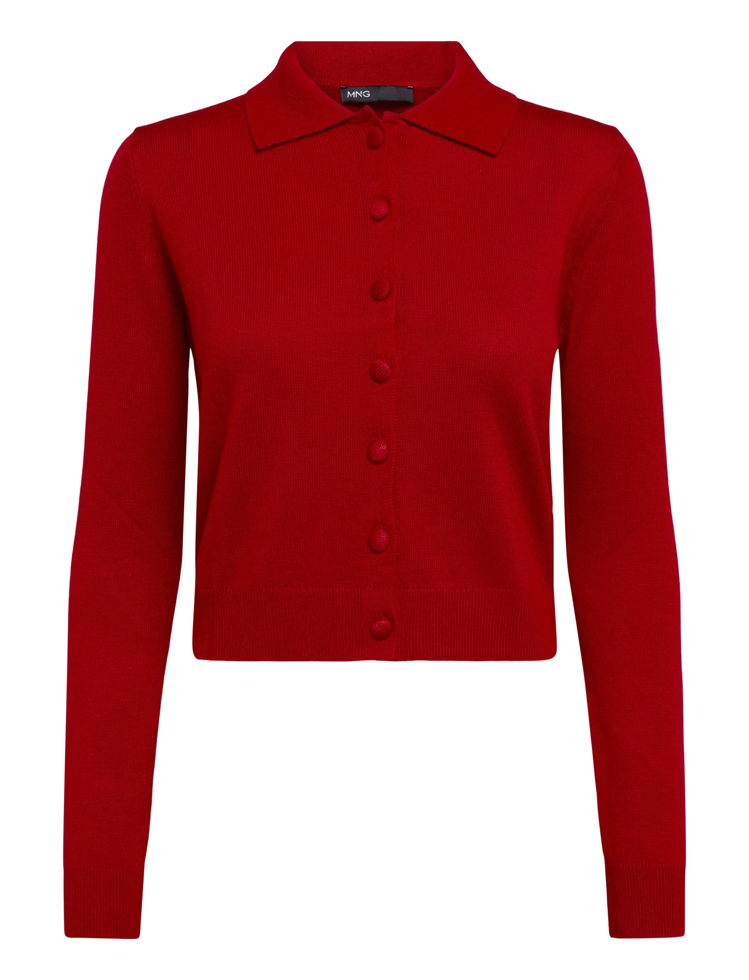 Mango Cardigan with buttons and lapel collar - Tøj - RED / red