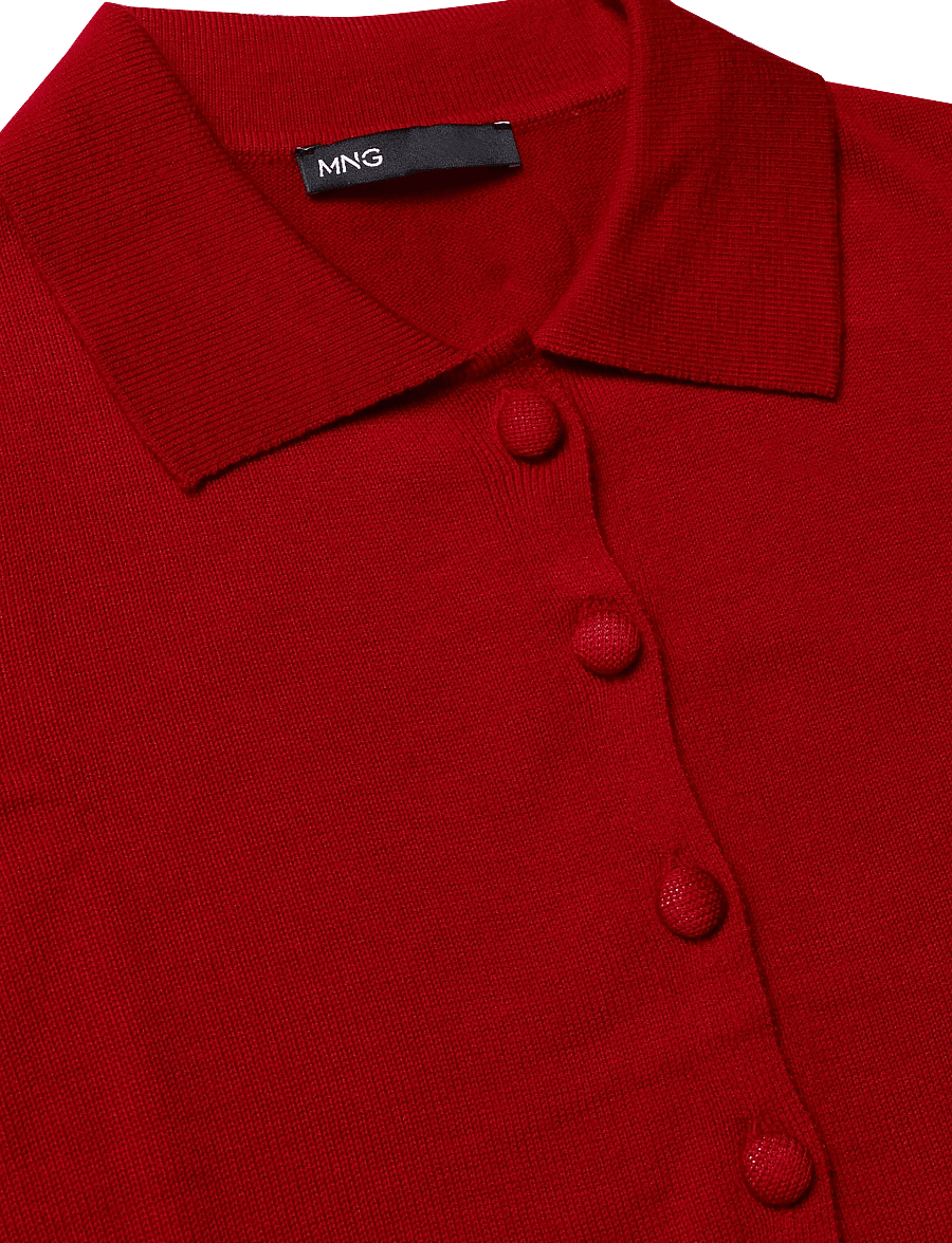 Mango - Cardigan with buttons and lapel collar - cardigans - red - 4