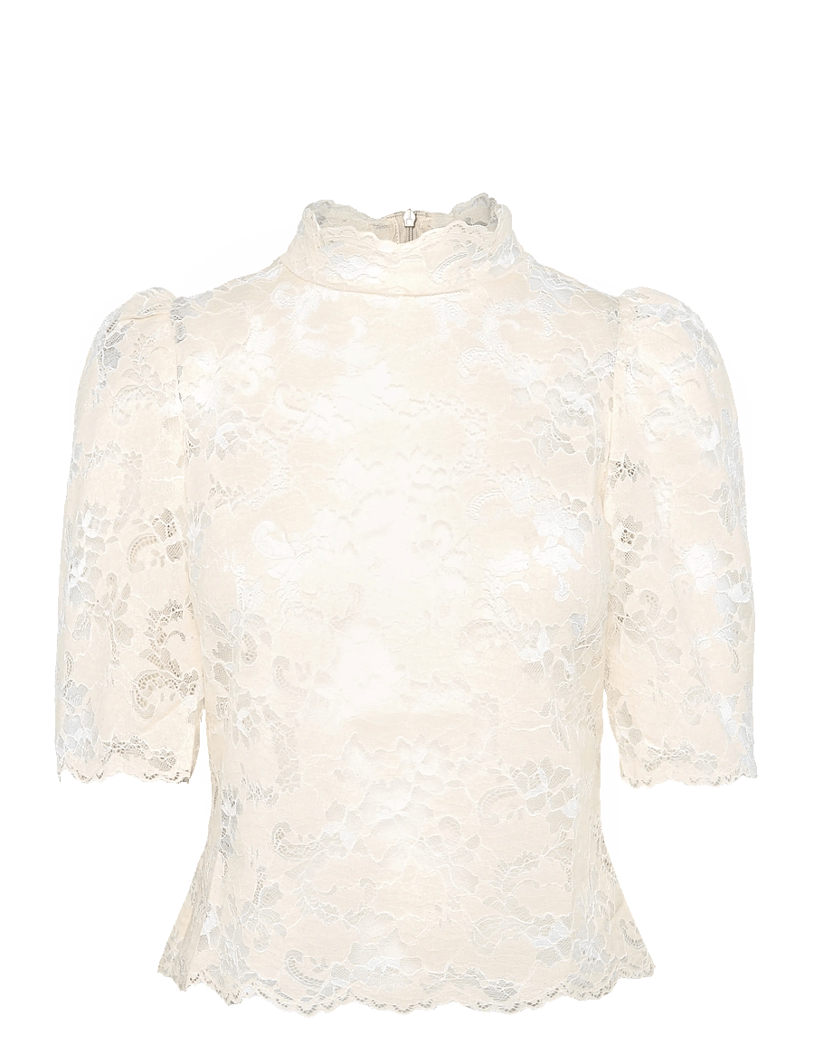Mango - Guipure blouse - trekvartærmede bluser - light beige - 0