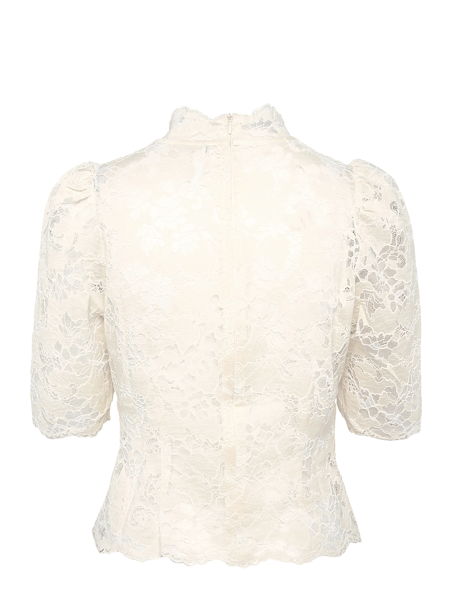 Mango - Guipure blouse - trekvartærmede bluser - light beige - 1