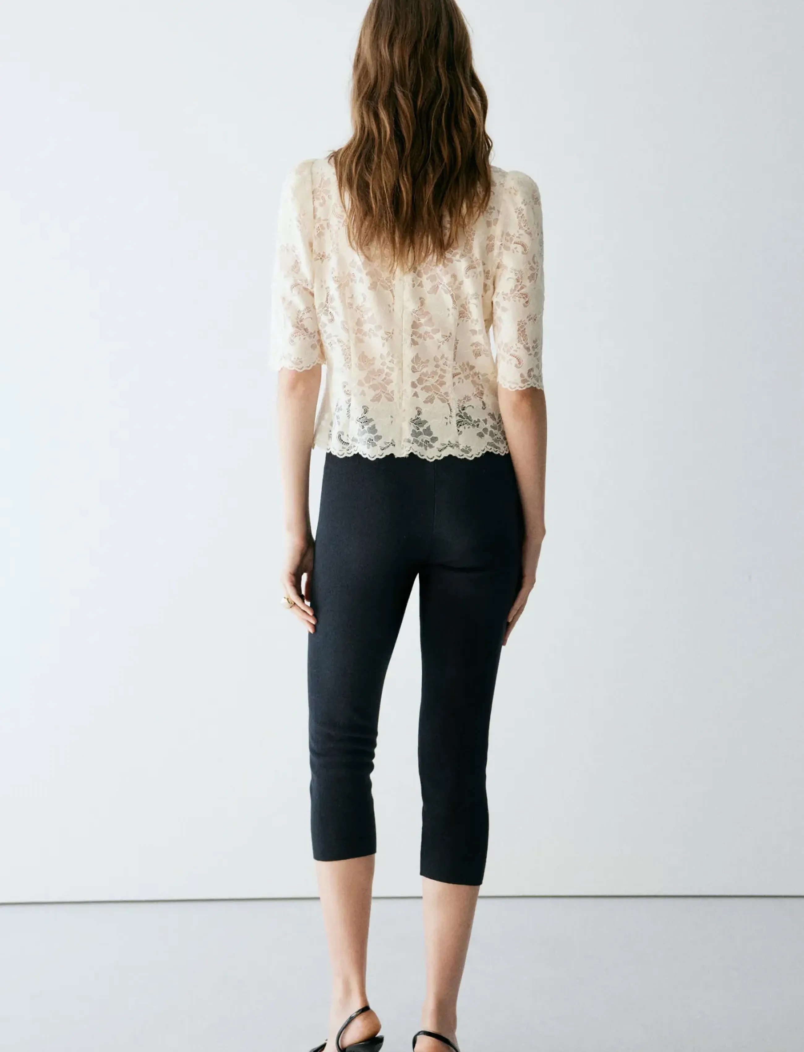 Mango - Guipure blouse - trekvartærmede bluser - light beige - 0