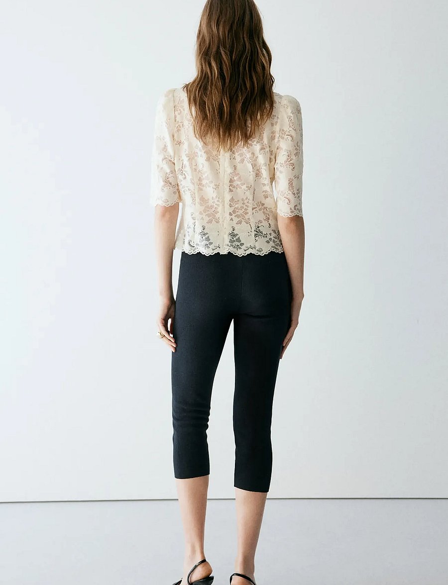 Mango - Guipure blouse - trekvartærmede bluser - light beige - 0