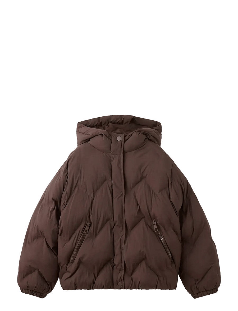 Mango - Hood puffer coat - quiltede jakker - brown - 1