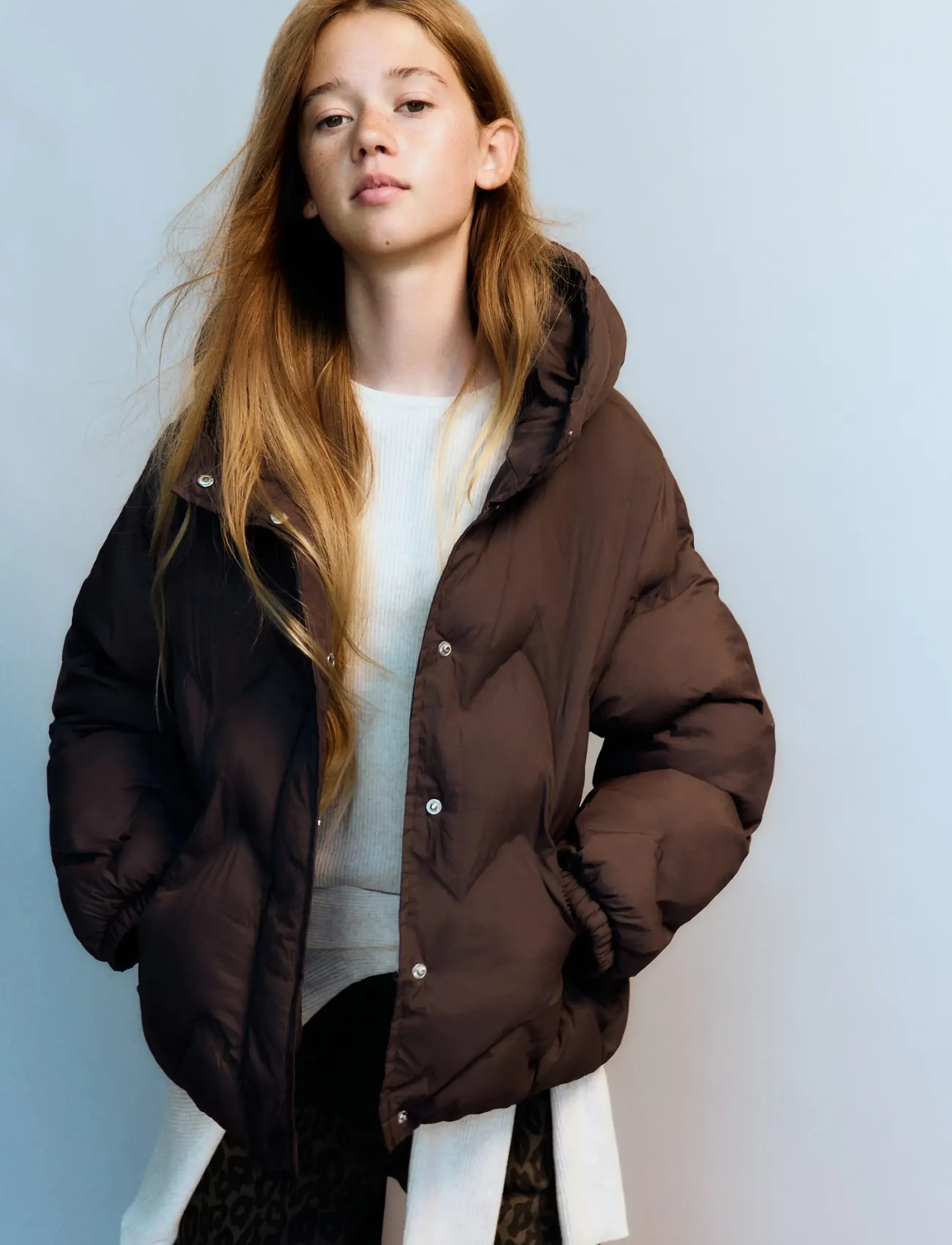 Mango - Hood puffer coat - quiltede jakker - brown - 0
