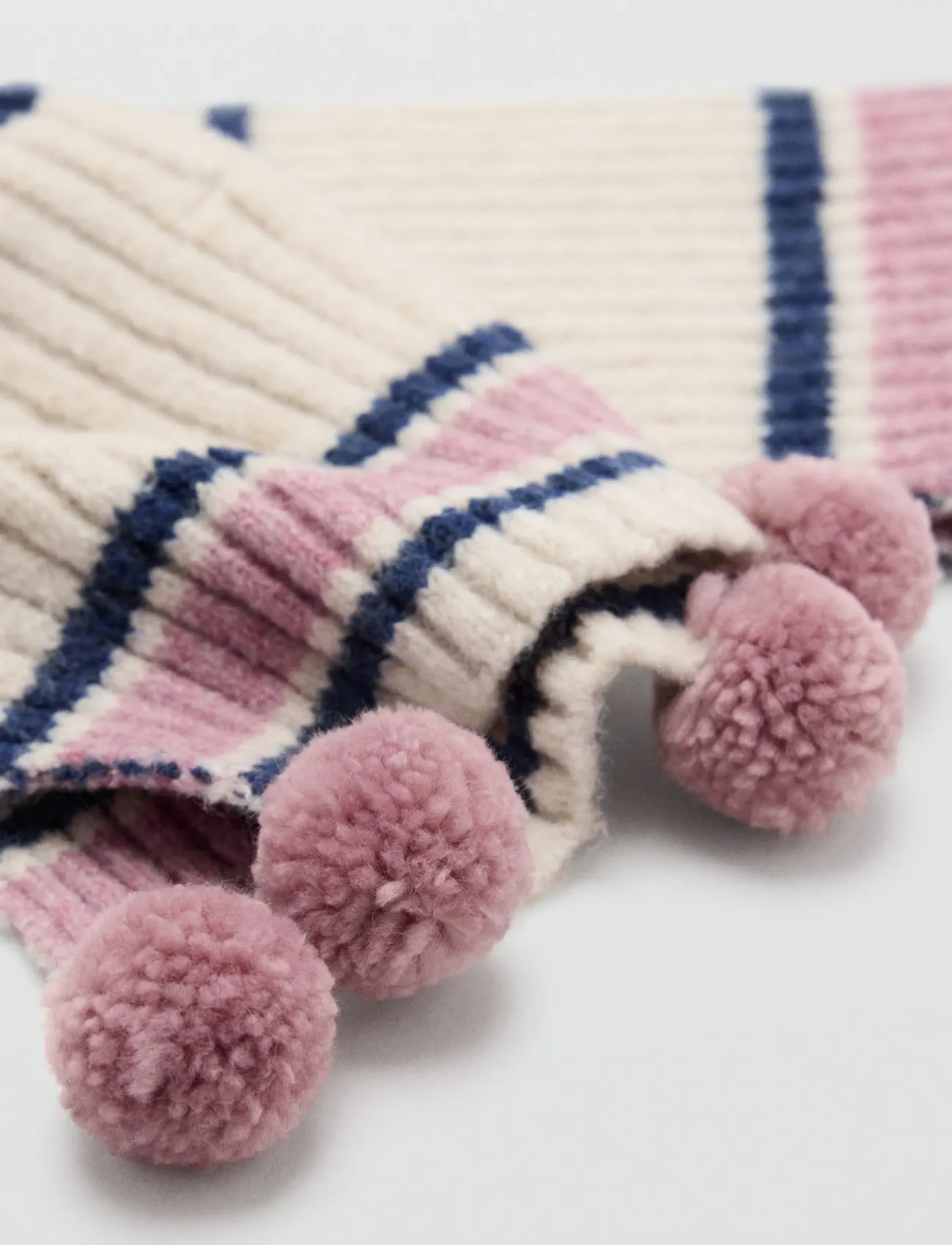 Mango - Striped knit scarf - lt-pastel pink - 1