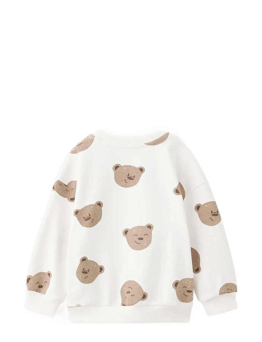 Mango - Cotton sweatshirt with teddy bear print - natural white - 2