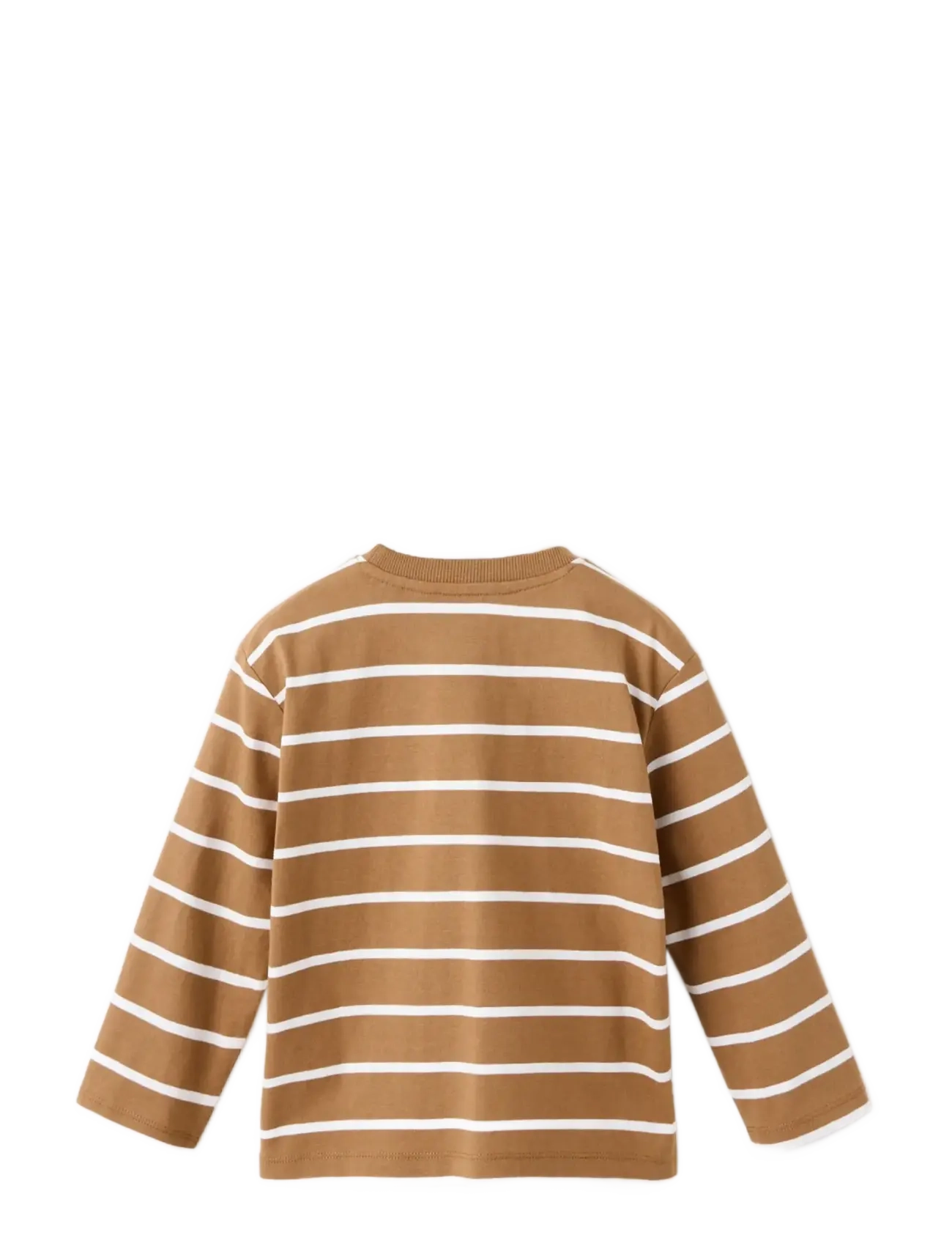 Mango - Striped cotton T-shirt - dark brown - 2