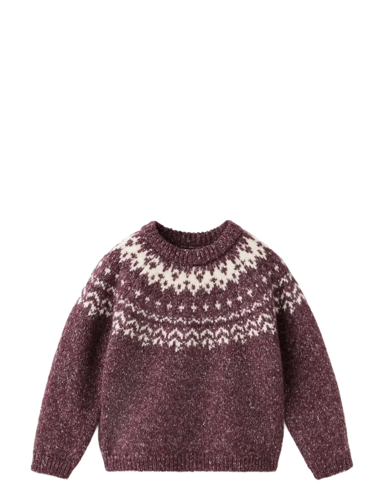Mango Printed knit sweater - Trøjer - DARK RED / burgundy