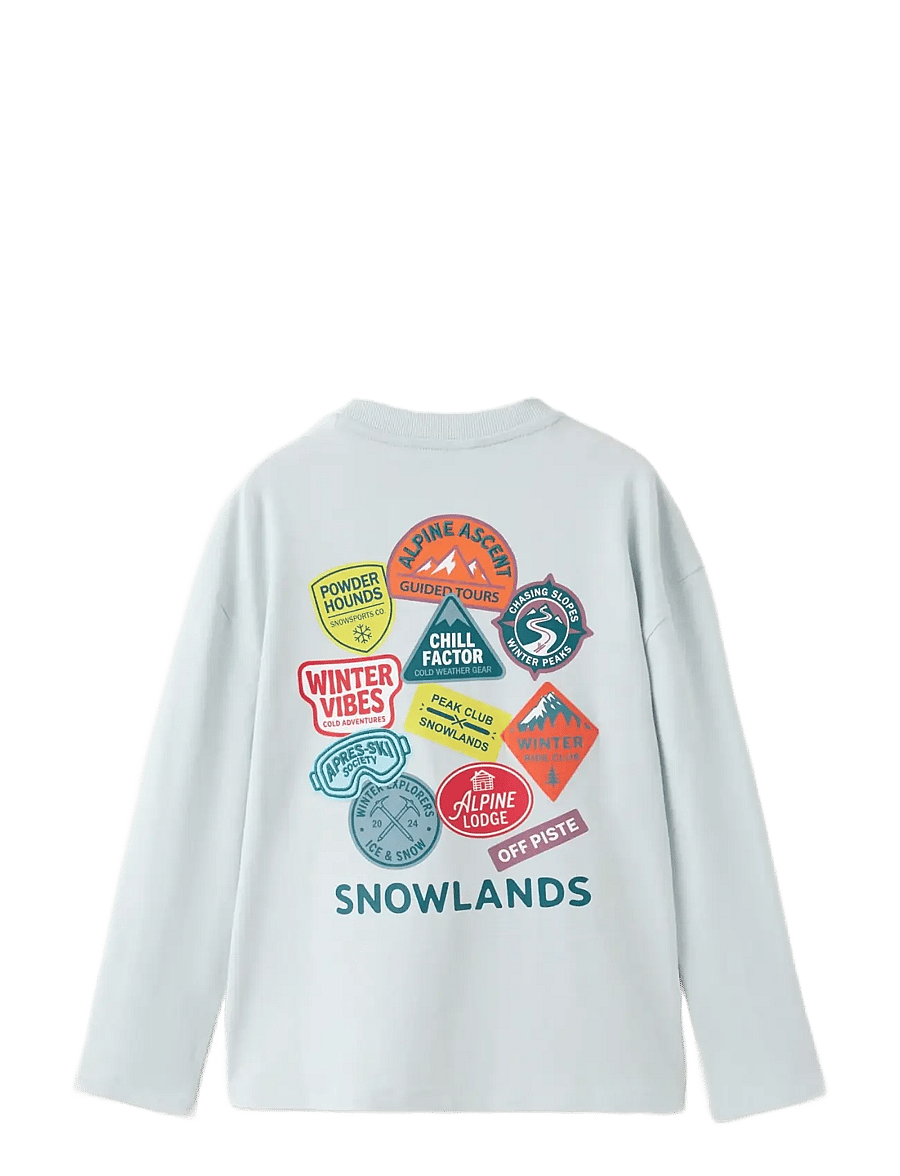 Mango - Cotton T-shirt with print detail - langærmede t-shirts - turquoise - aqua - 2