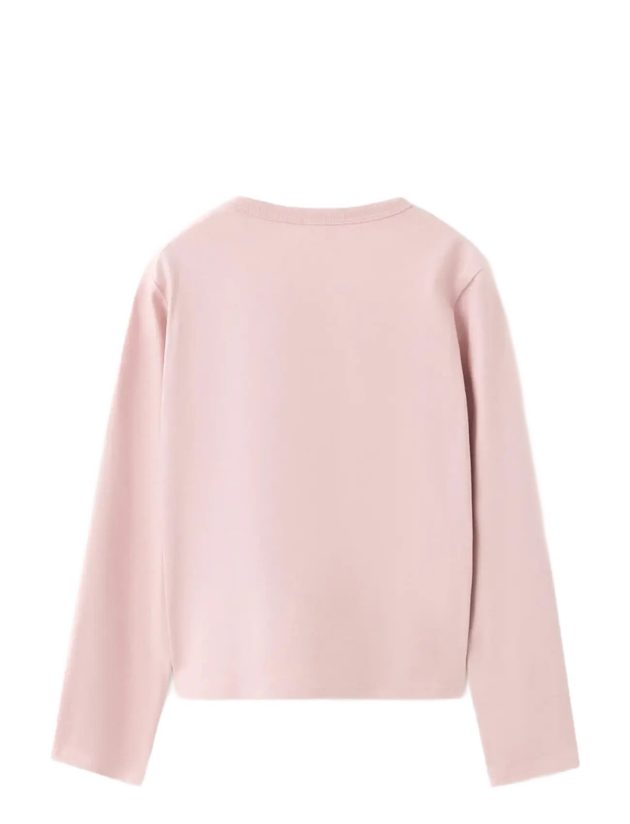 Mango - Cotton T-shirt with print detail - långärmade t-shirts - pink - 1
