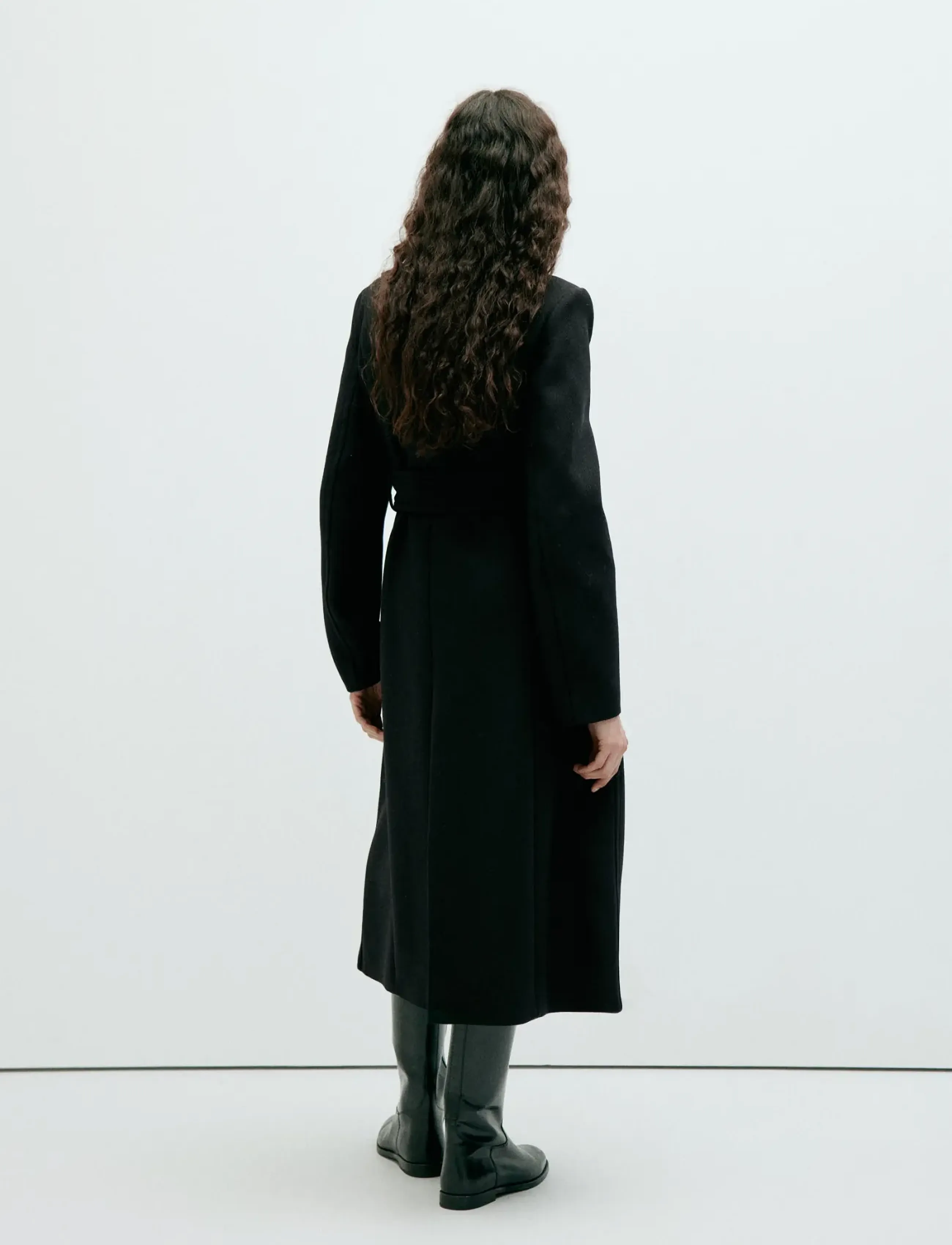 Mango - Manteco wool coat with funnel neck - vinterjackor - black - 3