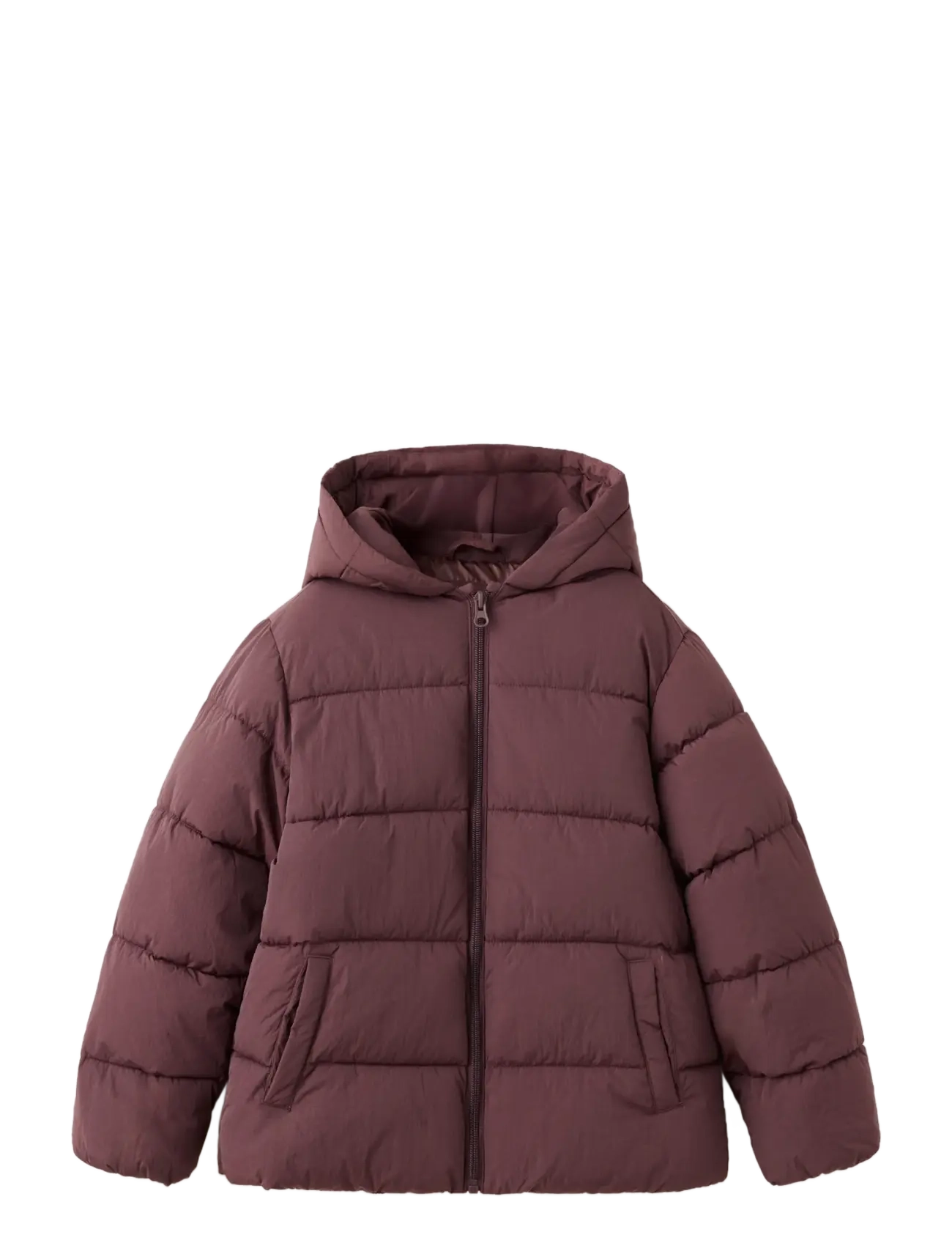 Mango Hood puffer coat - Quiltade jackor - DARK RED / burgundy