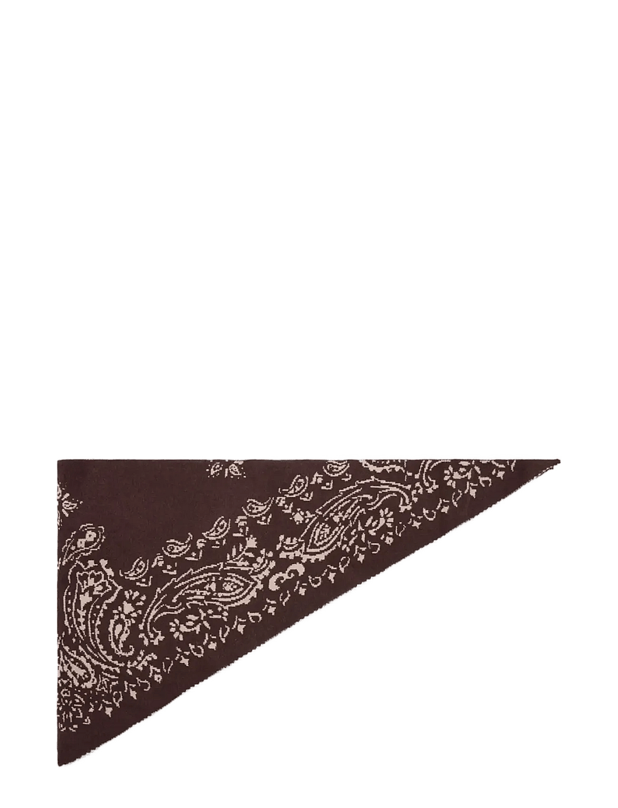 Mango - Printed knit scarf - halsdukar - dark brown - 0