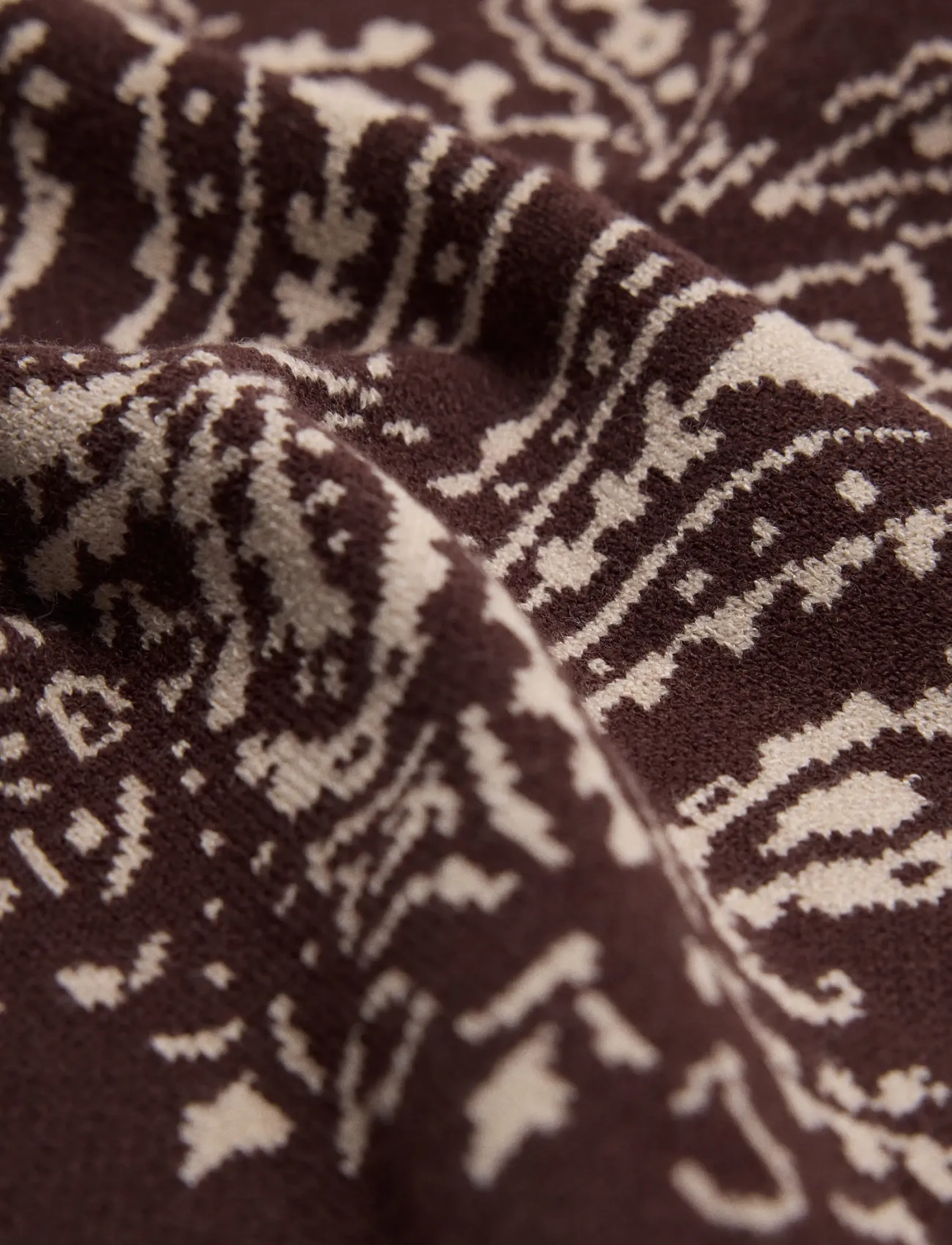 Mango - Printed knit scarf - halsdukar - dark brown - 1