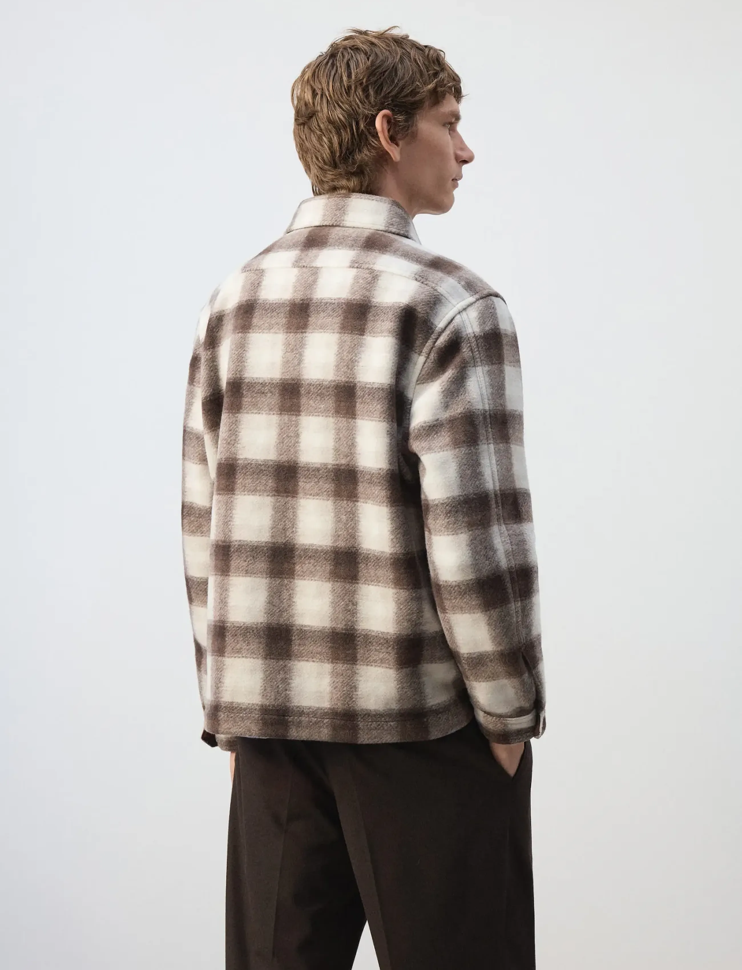 Mango - Check flannel overshirt - höstjackor - brown - 2