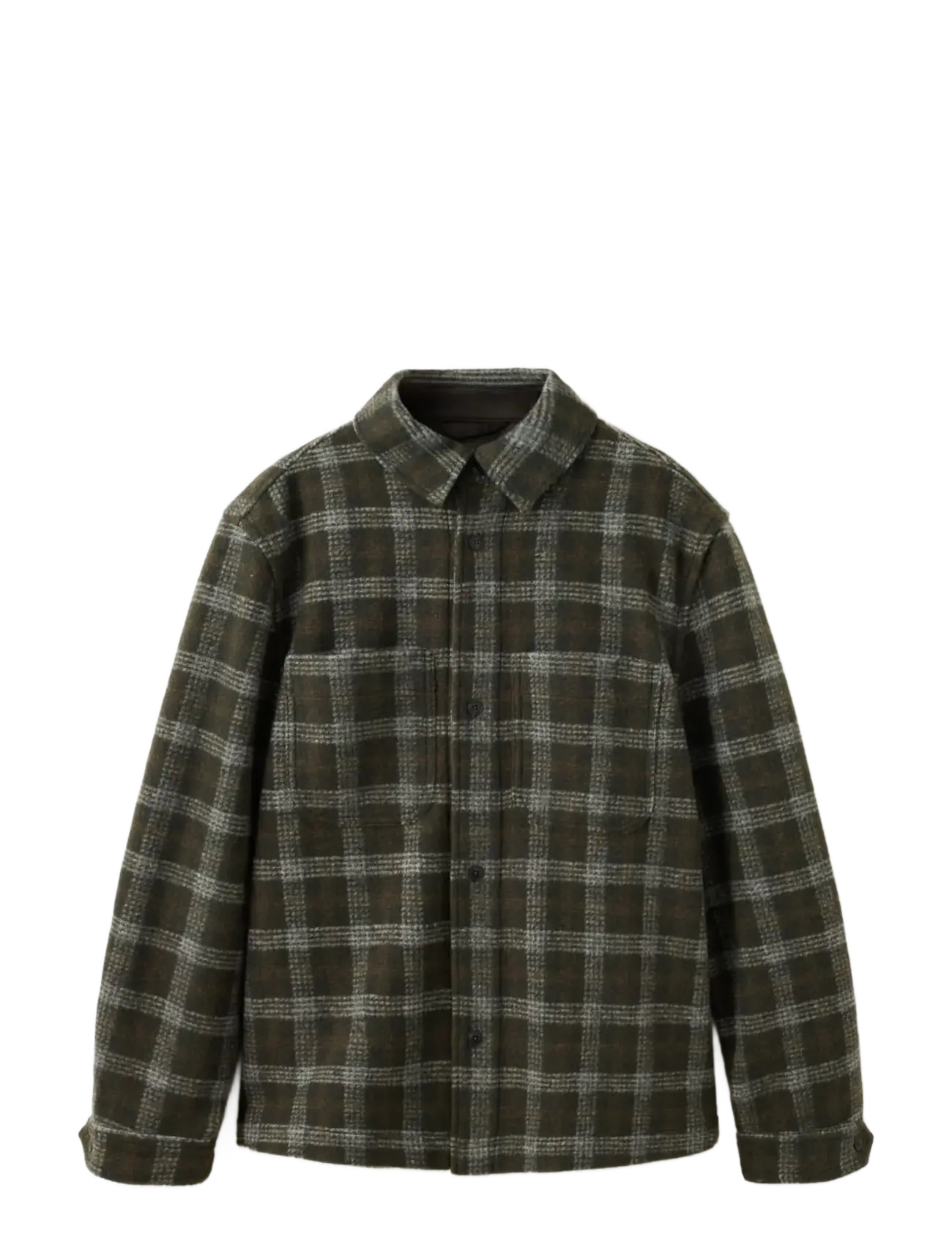 Mango - Check flannel overshirt - efterårsjakker - medium green - 1