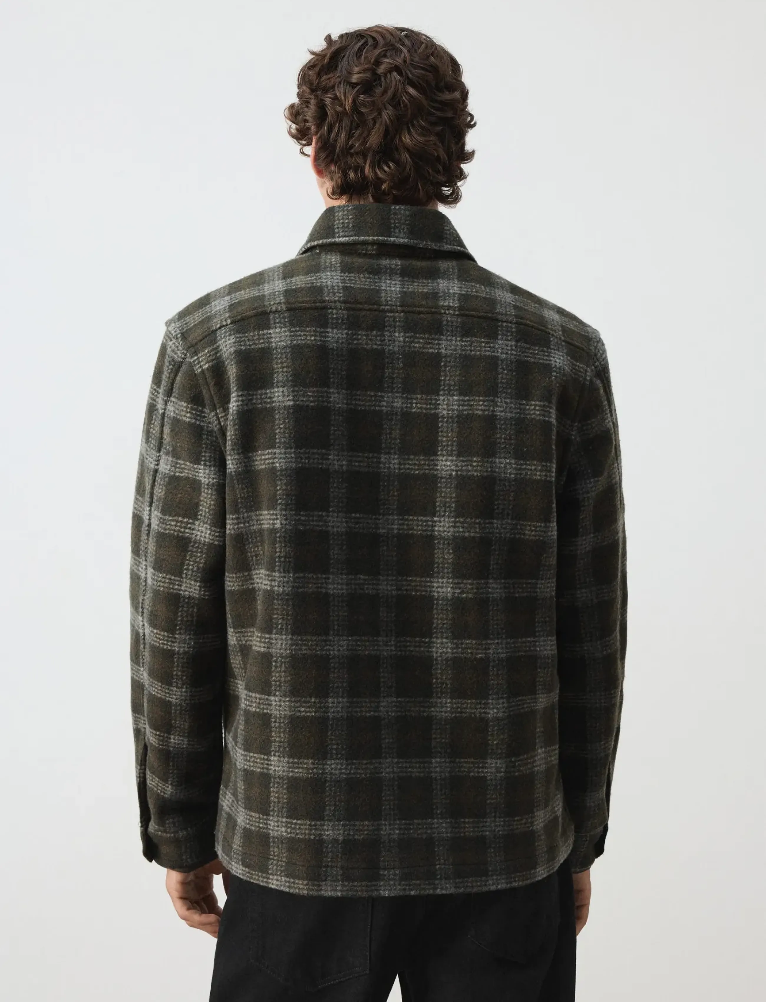 Mango - Check flannel overshirt - efterårsjakker - medium green - 2