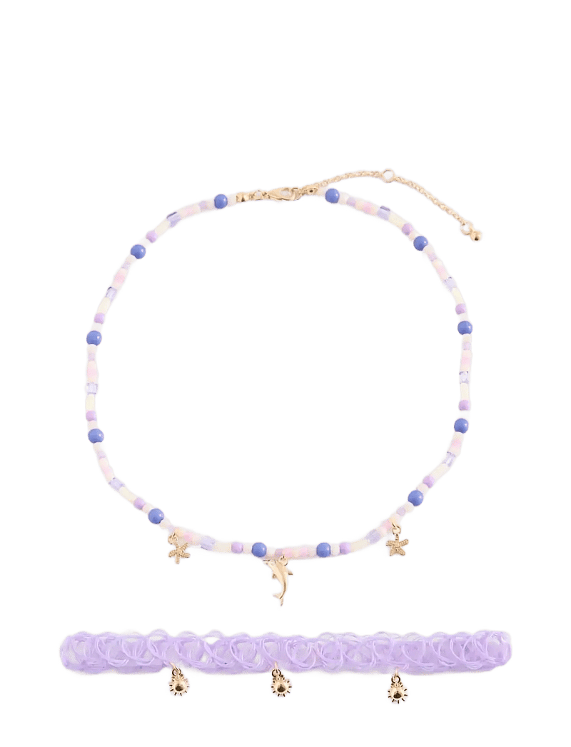 Mango - Combined necklace pack - halskæder - lt-pastel purple - 0