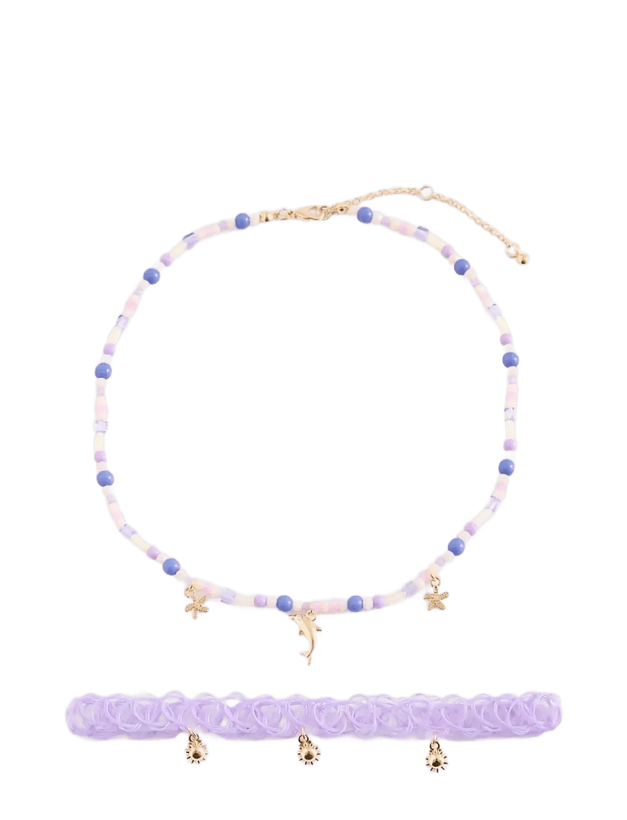 Mango - Combined necklace pack - halskæder - lt-pastel purple - 0