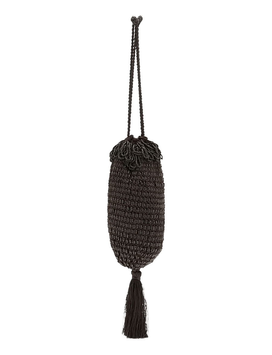 Mango - Beaded handbag - bucket bags - dark brown - 0