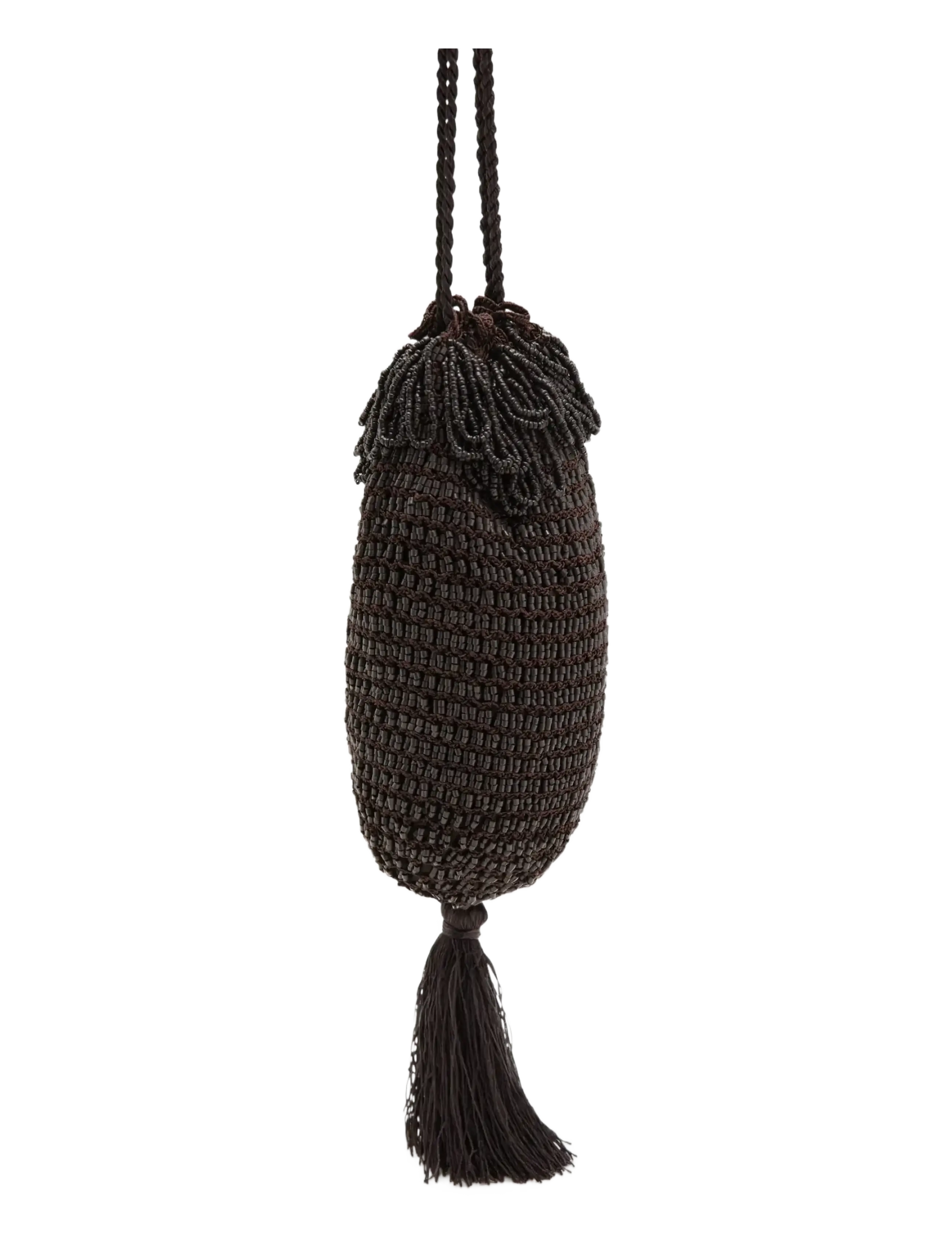 Mango - Beaded handbag - bucket bags - dark brown - 1