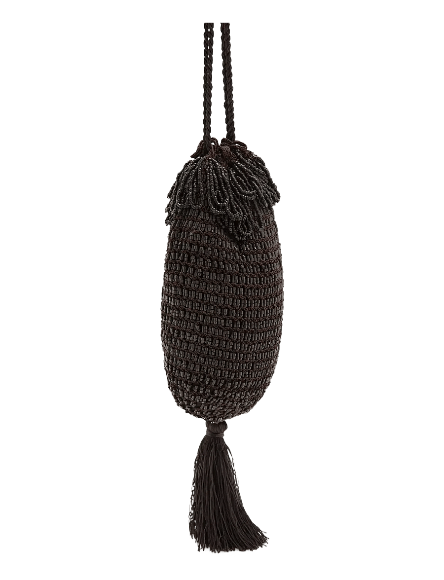 Mango - Beaded handbag - bucket bags - dark brown - 1