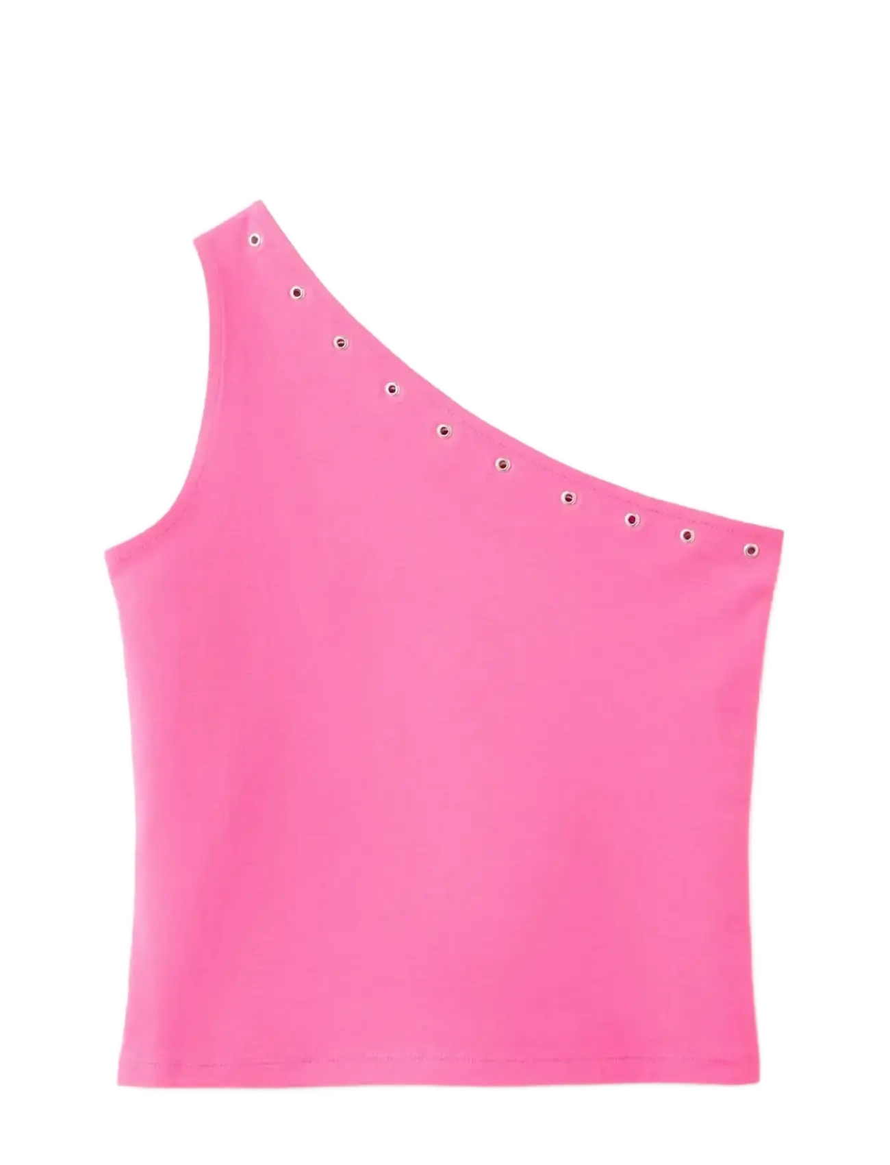 Mango Asymmetric Eyelets Top, Børn, Asymmetrisk Øjer Top, Pink, Str: 152
