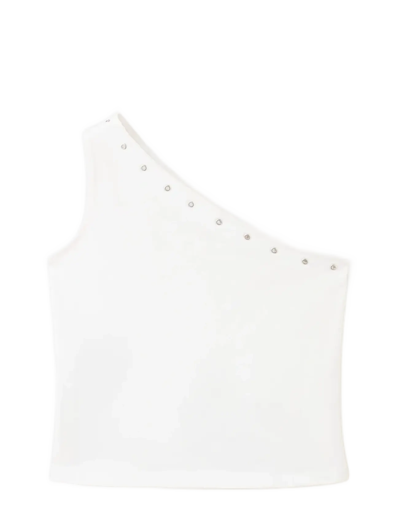 Mango Asymmetric Eyelets Top, Børn, Asymmetrisk Øjer Top, Hvid, Str: 140