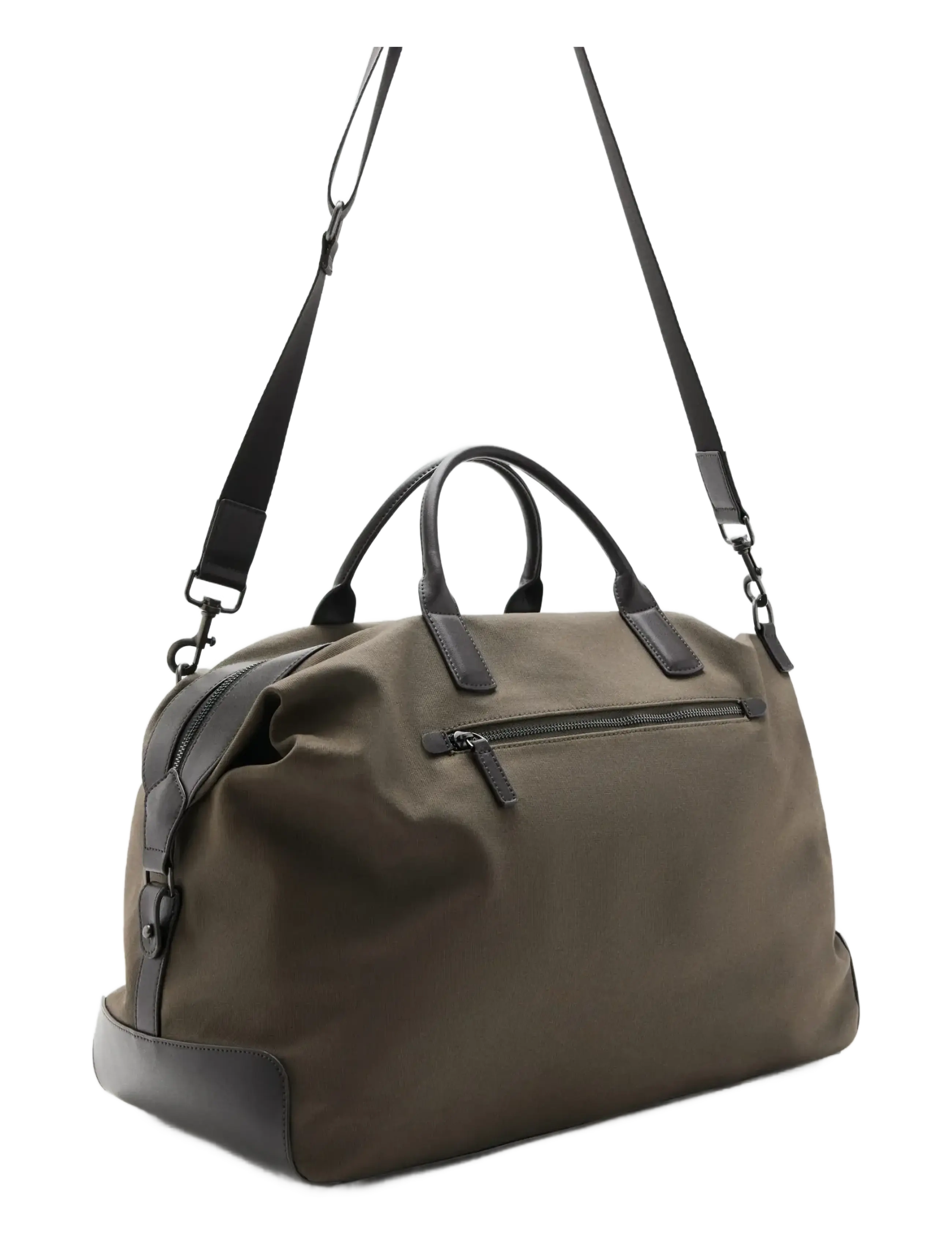 Mango - Bowling bag with leather details - duffel bags - beige - khaki - 1