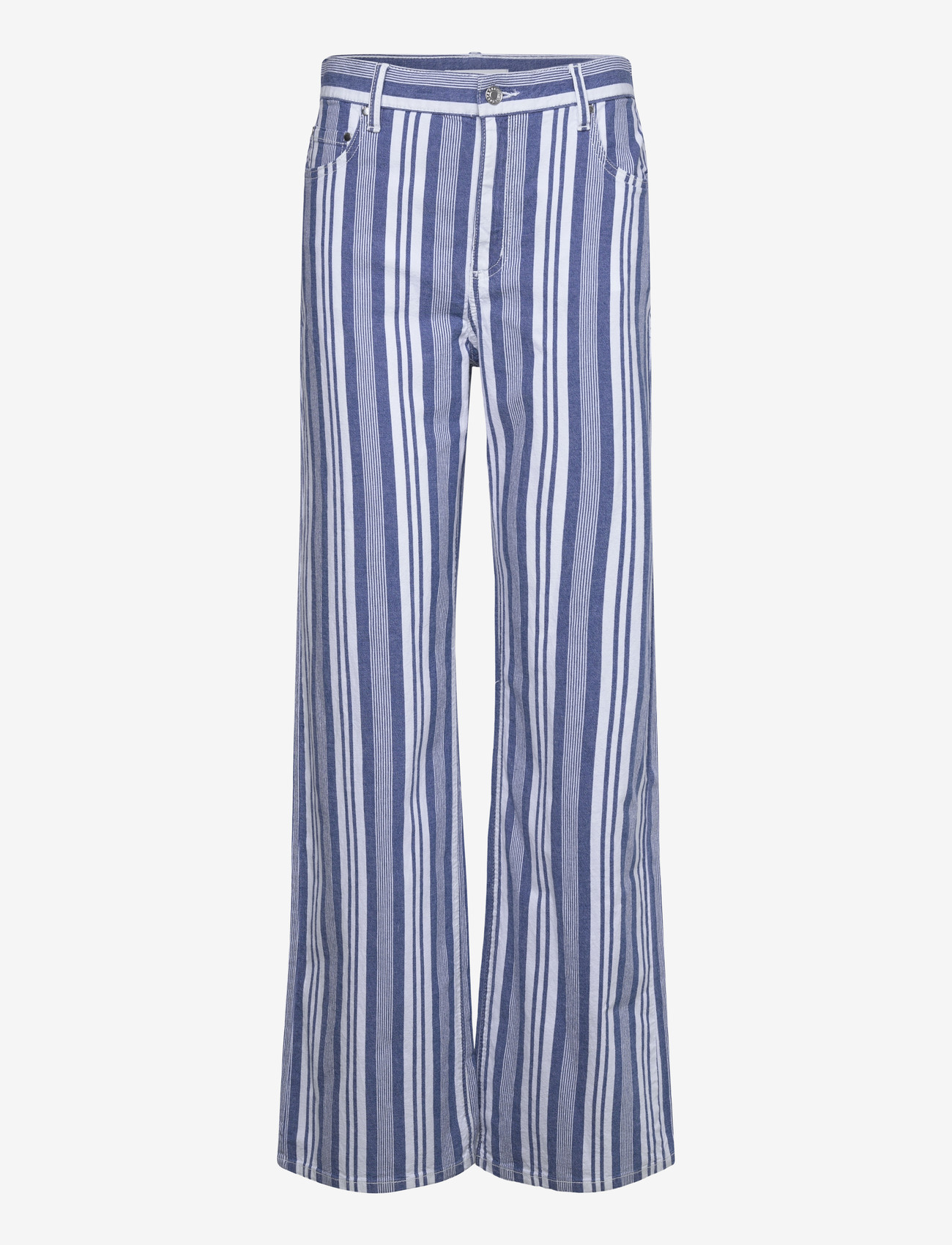 Mango - Straight striped jeans - straight jeans - medium blue - 1