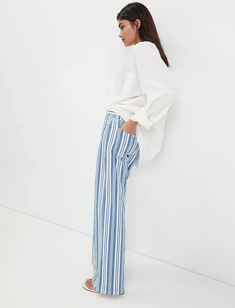Mango - Straight striped jeans - straight jeans - medium blue - 3