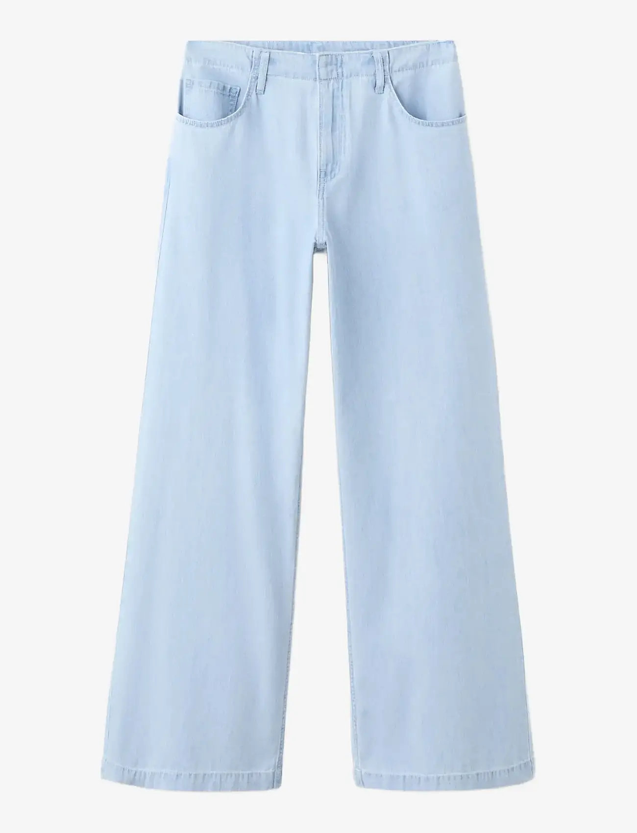 Mango - Wide leg mid-rise jeans - brede jeans - open blue - 0