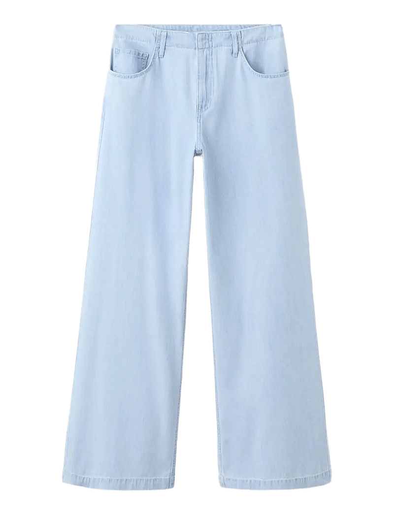 Mango - Wide leg mid-rise jeans - brede jeans - open blue - 0