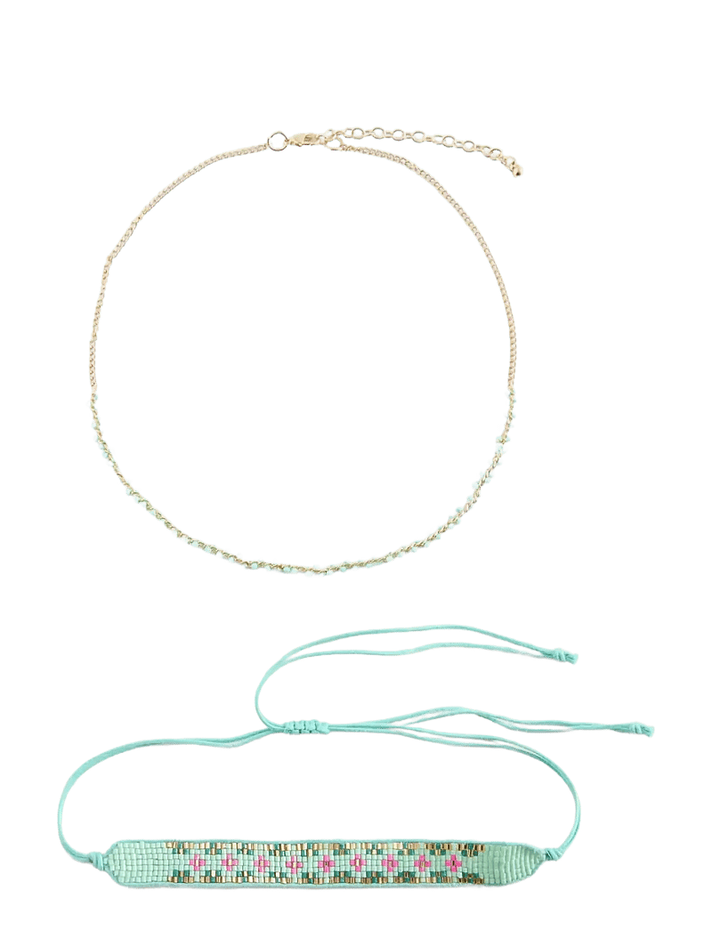 Mango - Combined necklace pack - halskæder - turquoise - aqua - 0
