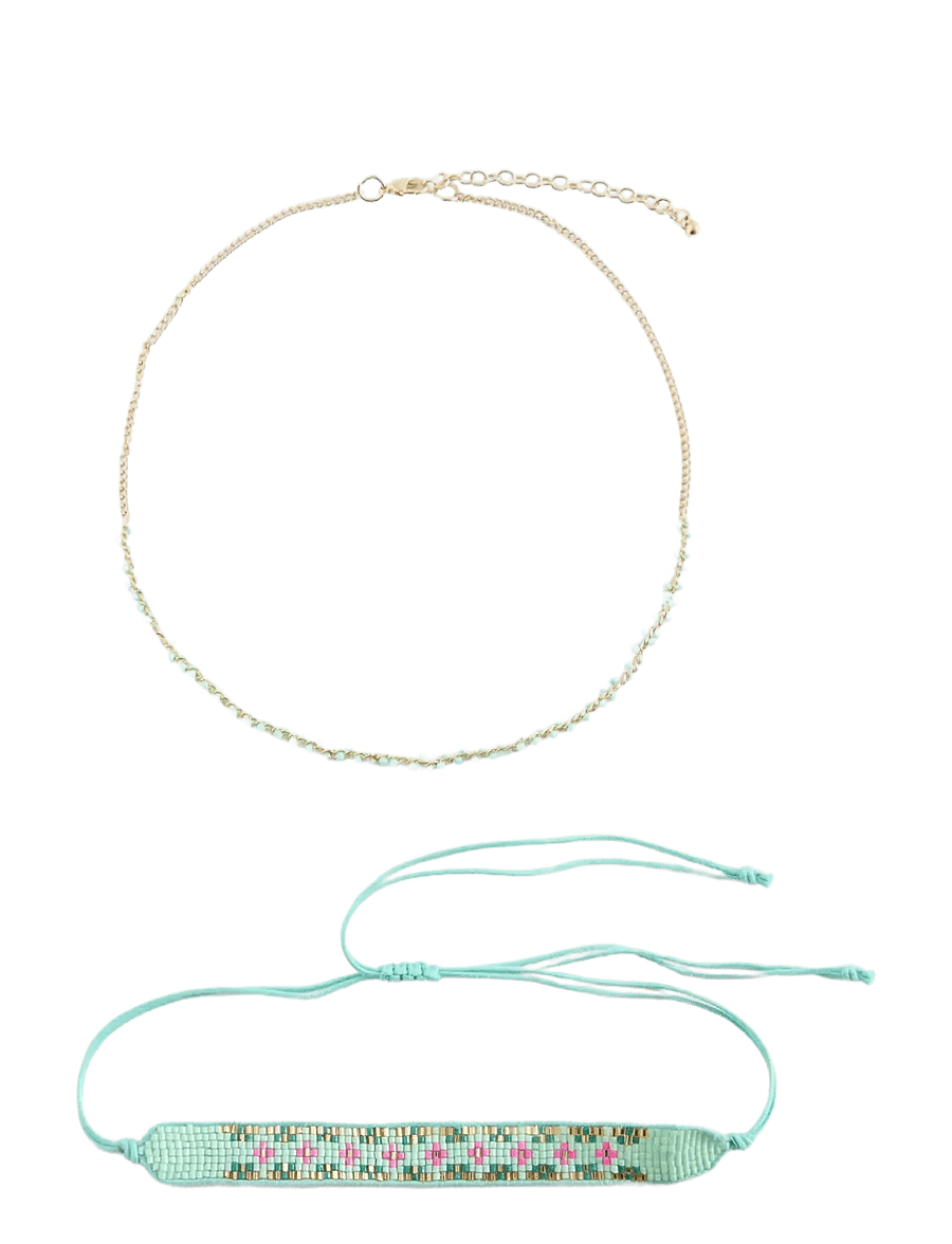 Mango - Combined necklace pack - halskæder - turquoise - aqua - 0