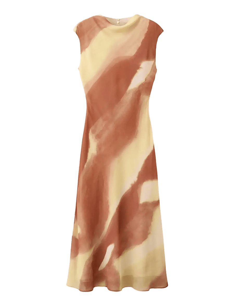 Mango - A-line printed dress - aftenkjoler - yellow - 1