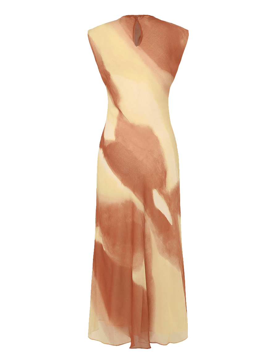 Mango - A-line printed dress - aftonklänningar - yellow - 2