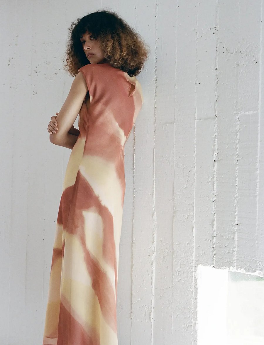 Mango - A-line printed dress - aftenkjoler - yellow - 2