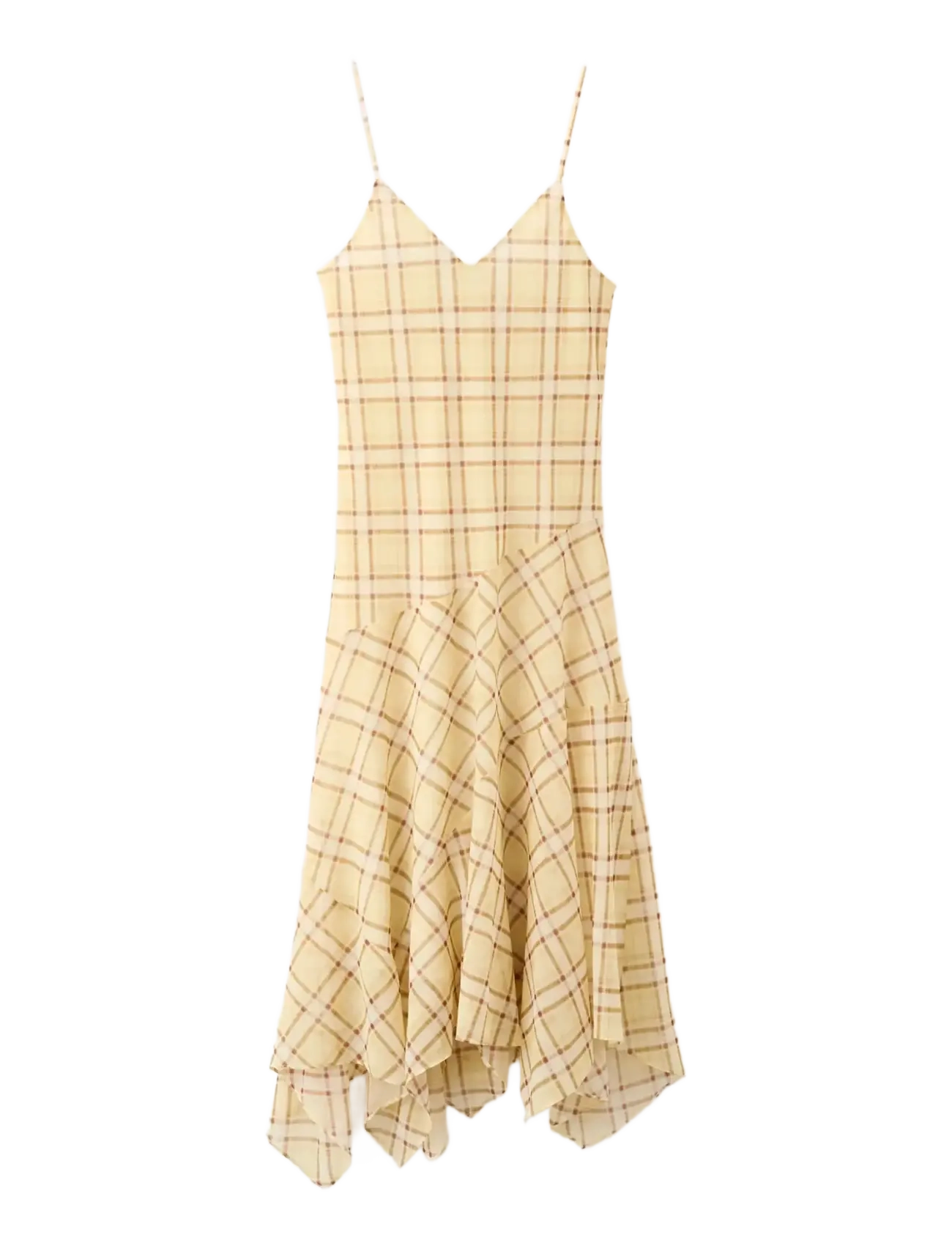 Mango - Check asymmetrical dress - yellow - 1