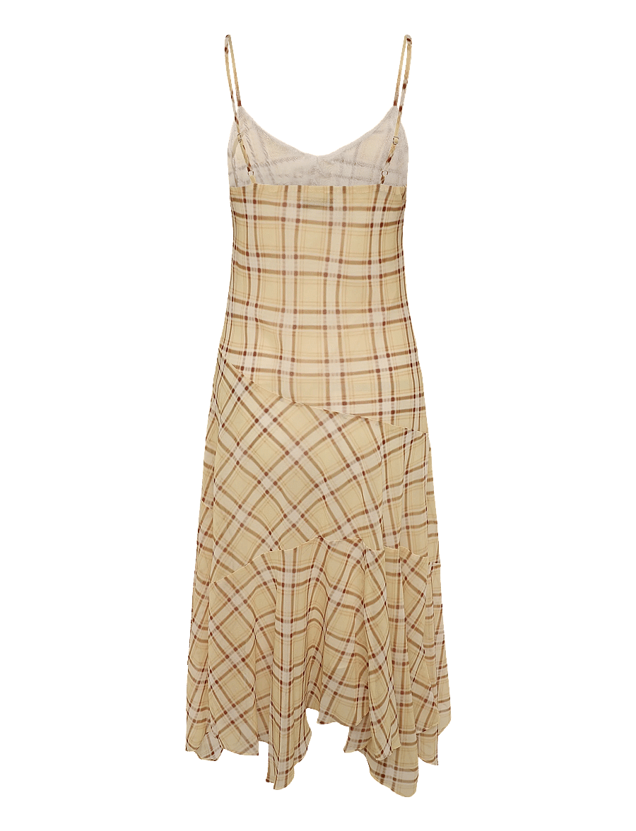Mango - Check asymmetrical dress - sommerkjoler - yellow - 2