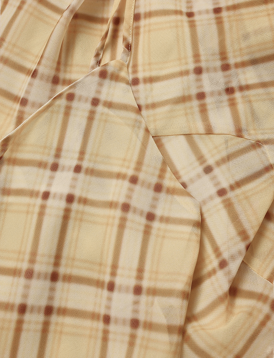 Mango - Check asymmetrical dress - sommerkjoler - yellow - 4