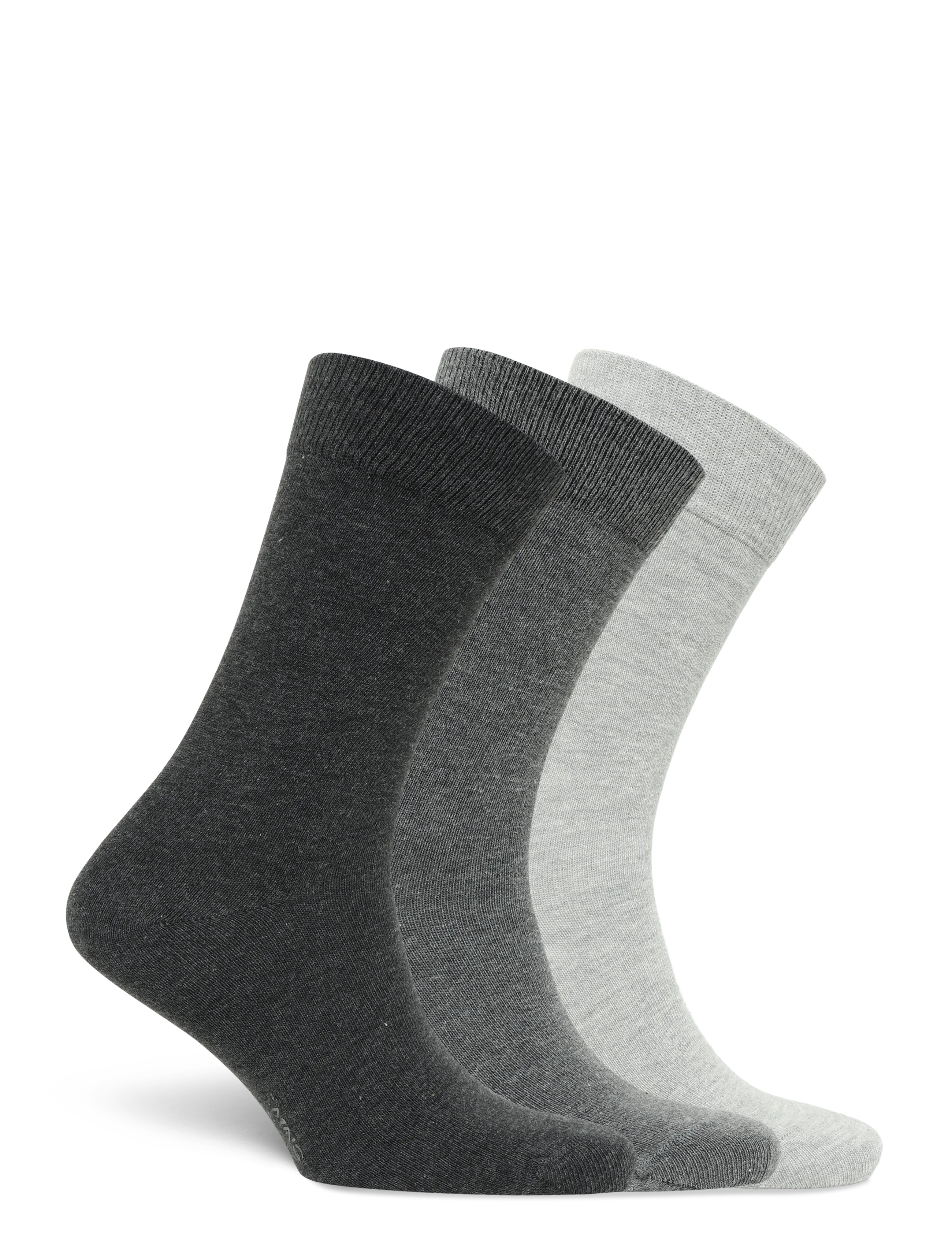 Mango - 3-pack long cotton socks - grey - 1