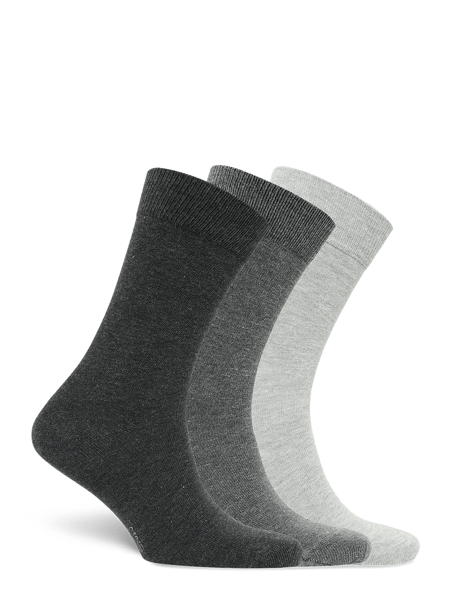 Mango - 3-pack long cotton socks - sokker - grey - 1