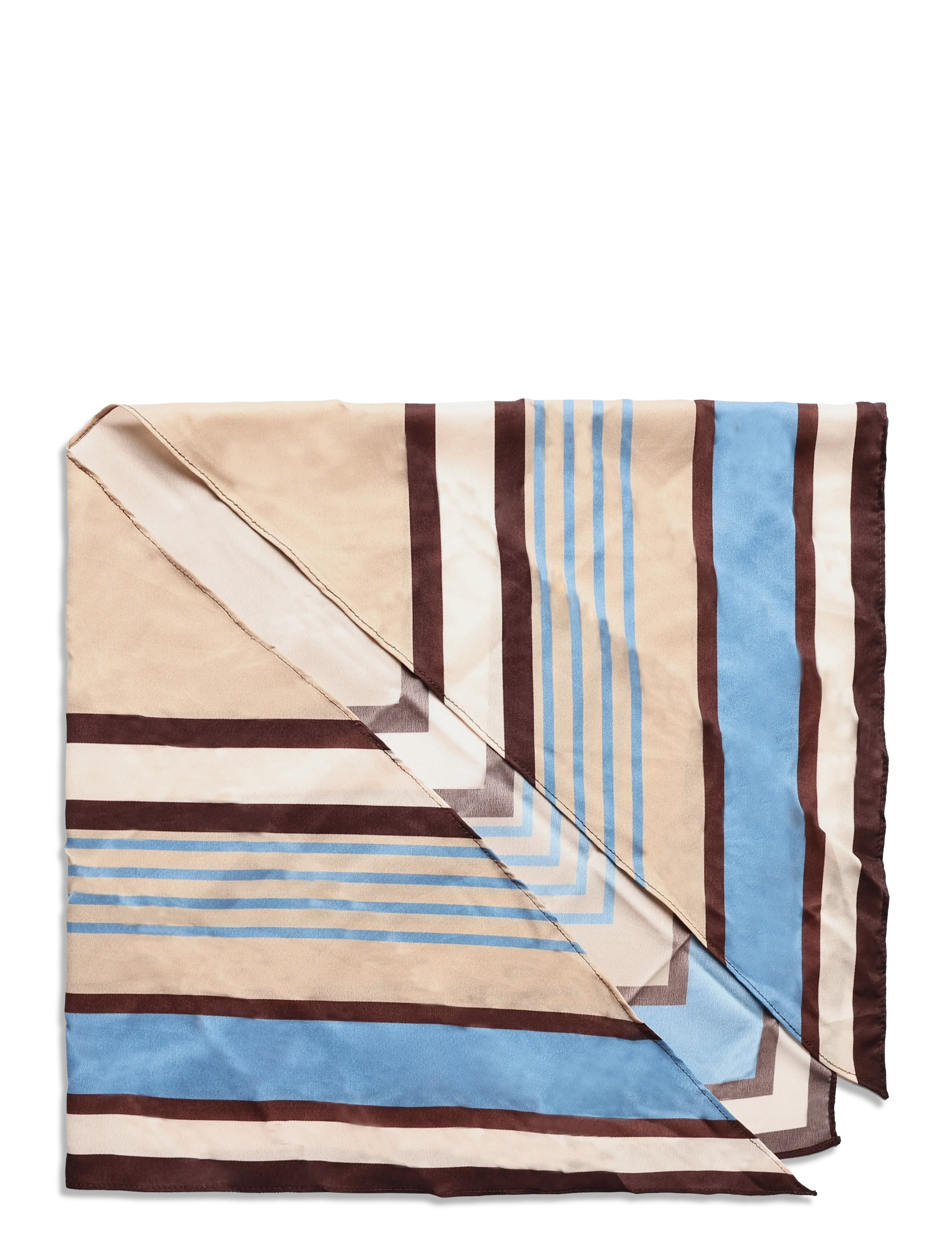 Mango Striped satin scarf - Vardagsstil - MEDIUM BLUE / beige